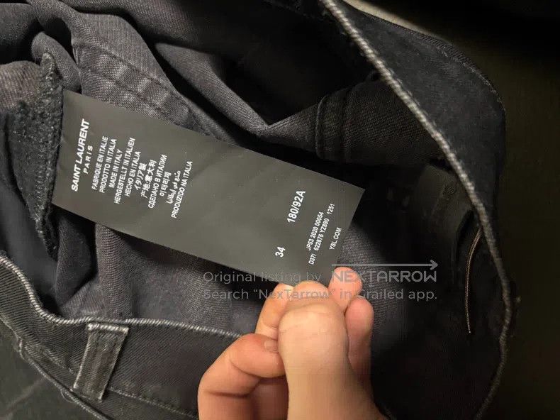 Saint Laurent Paris Saint Laurent Paris Water Ripple Ghost Claw Basic Denim Je Size US 34 / EU 50 - 5 Thumbnail