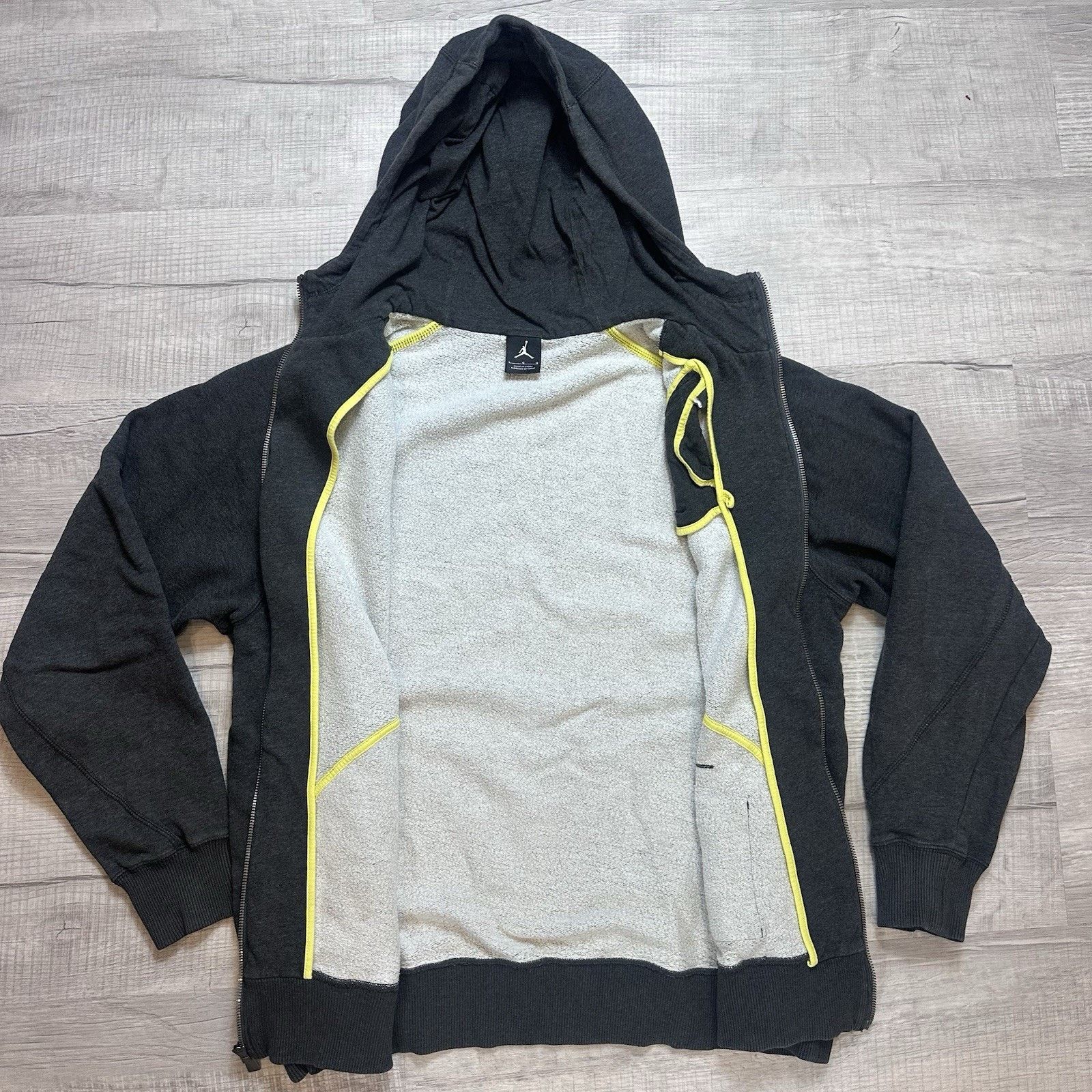 Nike Jordan Full Zip Men Large Grey Fleece Hoodie Sweatshirt Nike Size US L / EU 52-54 / 3 - 8 Thumbnail