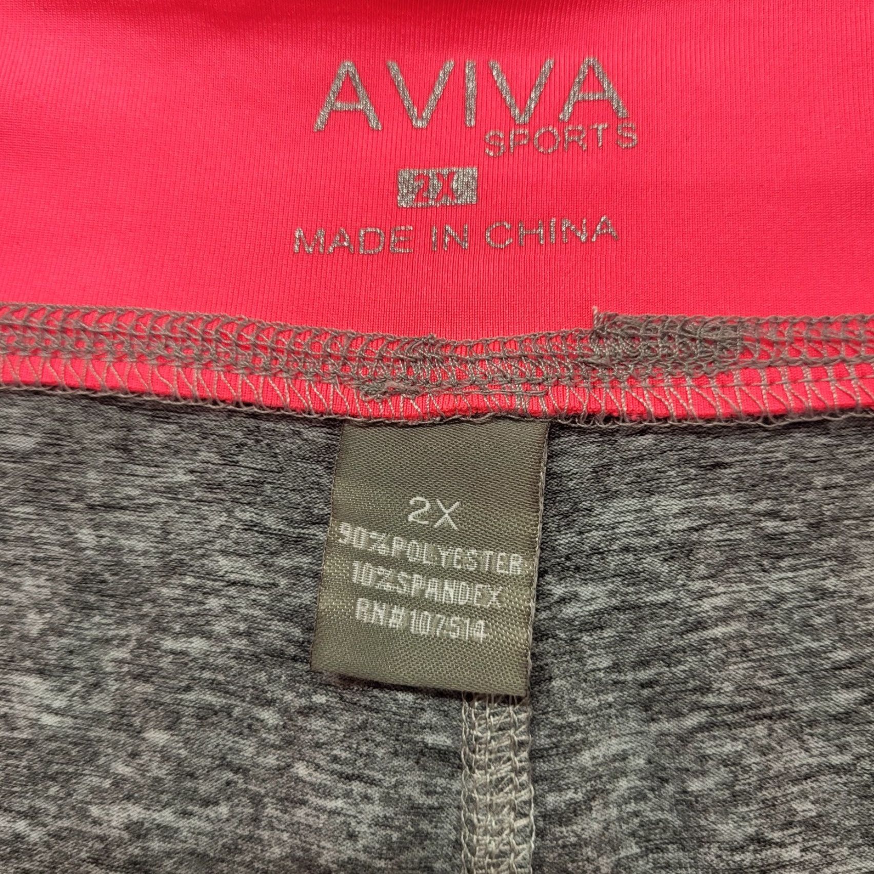 Pinko AVIVA SPORT Women's 2XL Pink Gray Leggings Capri Workout Yoga Pant Skinny Regular Plus Size Size 40" / US 18 - 3 Thumbnail