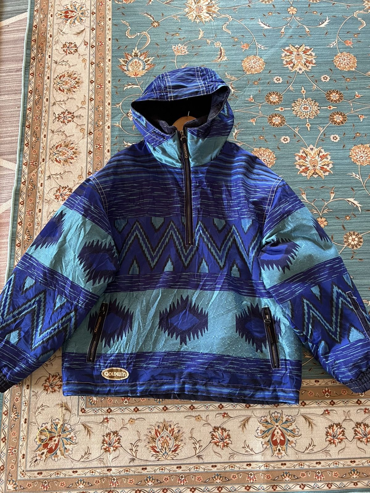 Descente × Goldwin × Japanese Brand 80’s Goldwin By Descente Navajo Half Zipper Jacket Size US L / EU 52-54 / 3 - 1 Thumbnail