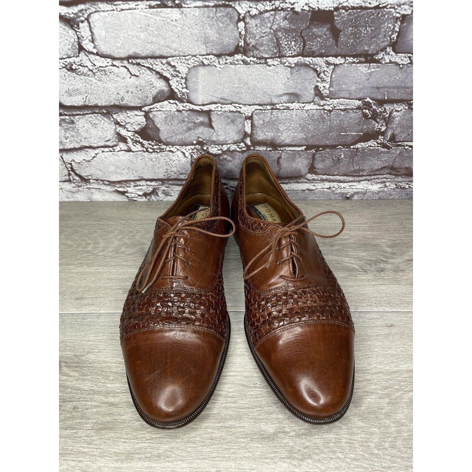 Johnston & Murphy Johnston Murphy Domani Brown Leather Cap Toe Basketweave Lac Size US 10.5 / EU 43-44 - 19 Thumbnail