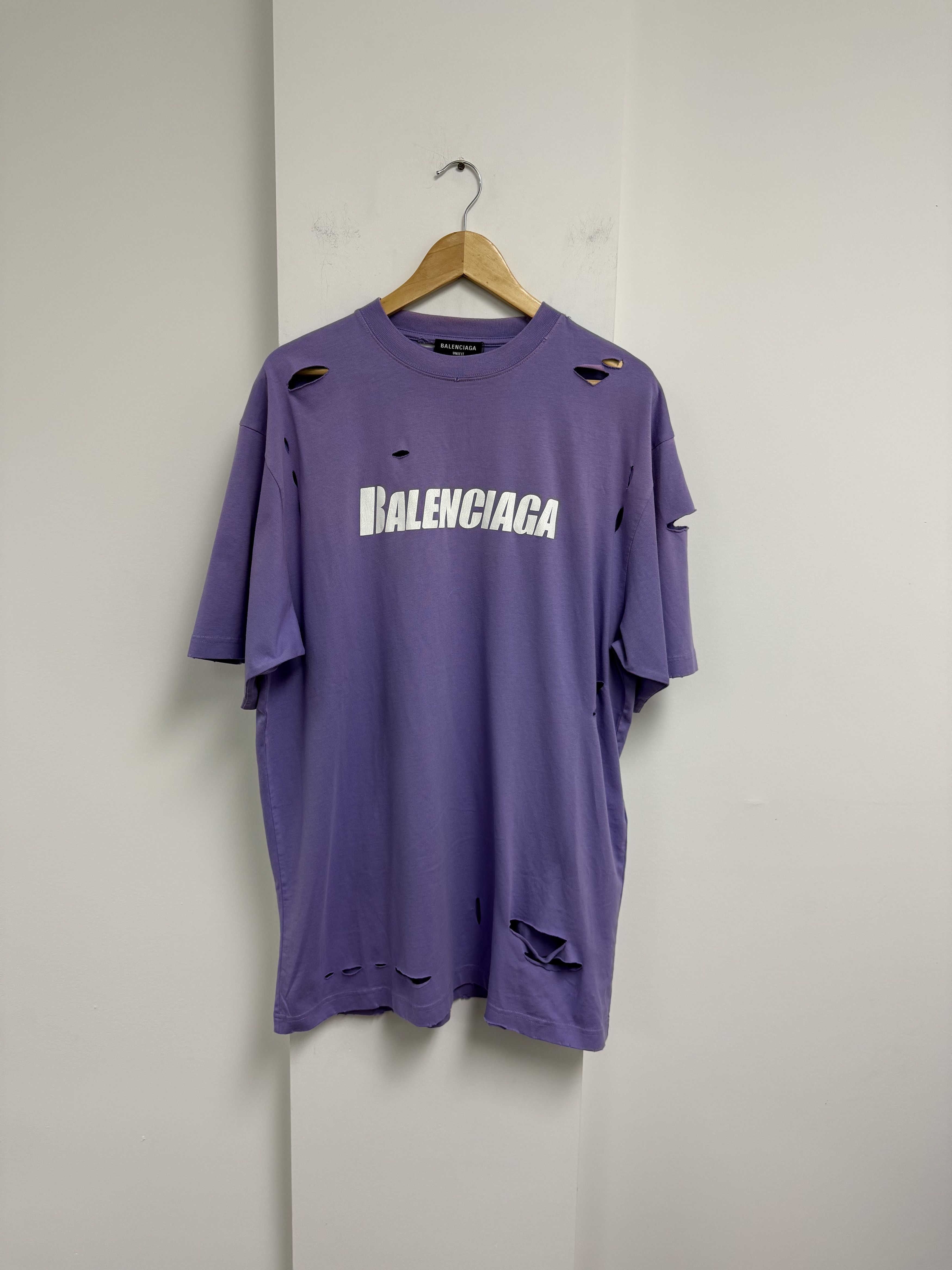 Balenciaga Balenciaga Destroyed Tee Size US XXS / EU 40 - 1 Thumbnail