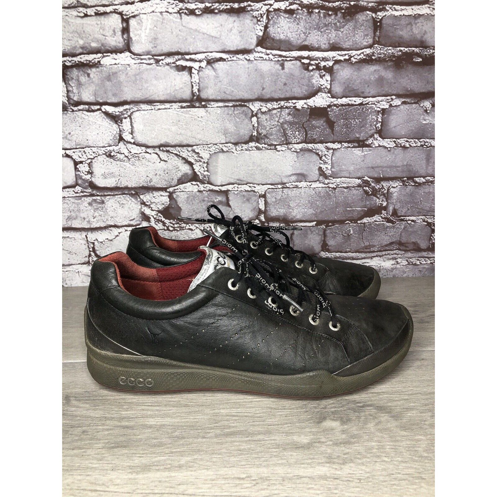 Ecco ECCO Biom Black Yak Leather Spikeless Red Casual Golf Shoes Size US 11 / EU 44 - 16 Thumbnail