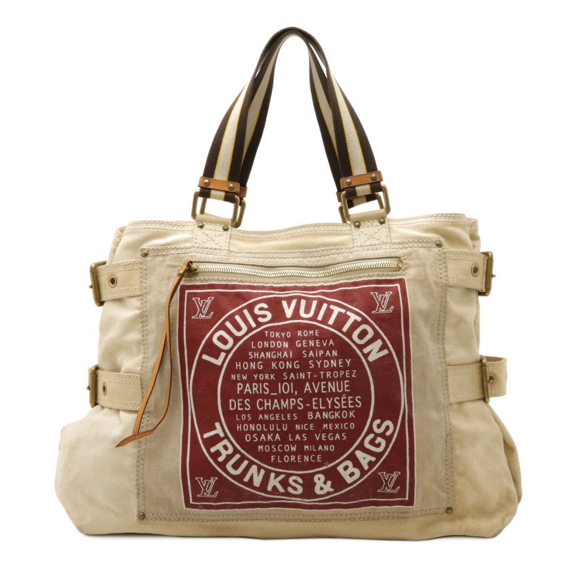 Louis Vuitton Cruise Line Globe Shopper Gm Tote Bag Large Cotton Canvas Red M95110, Women's