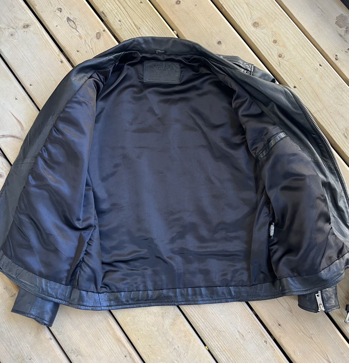 Kollar Clothing LEATHER MOTO BIKER JACKET Size US L / EU 52-54 / 3 - 11 Thumbnail
