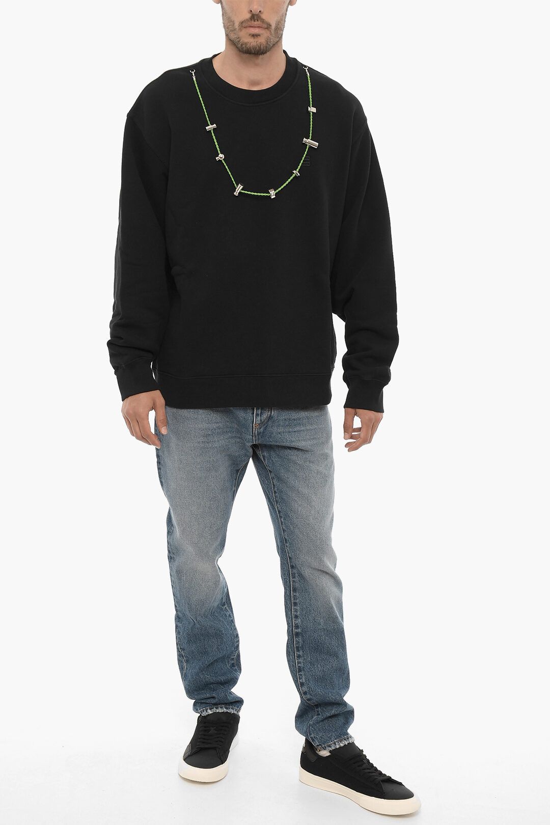 Ambush Design og1mm0925 Cotton Crewneck Sweatshirt in Black Size US XL / EU 56 / 4 - 4 Thumbnail