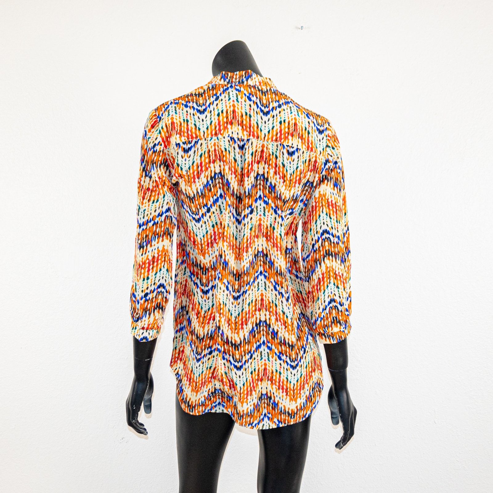 Amanda Uprichard Amanda Uprichard 100% Silk blouse zip Chevron Popover Size S / US 4 / IT 40 - 4 Thumbnail
