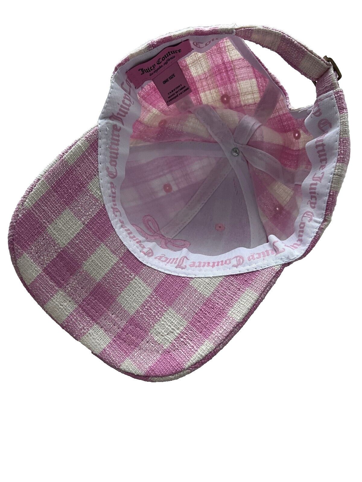 Juicy Couture Juicy Couture Bow Gingham Cap Hat Pink Size ONE SIZE - 2 Thumbnail