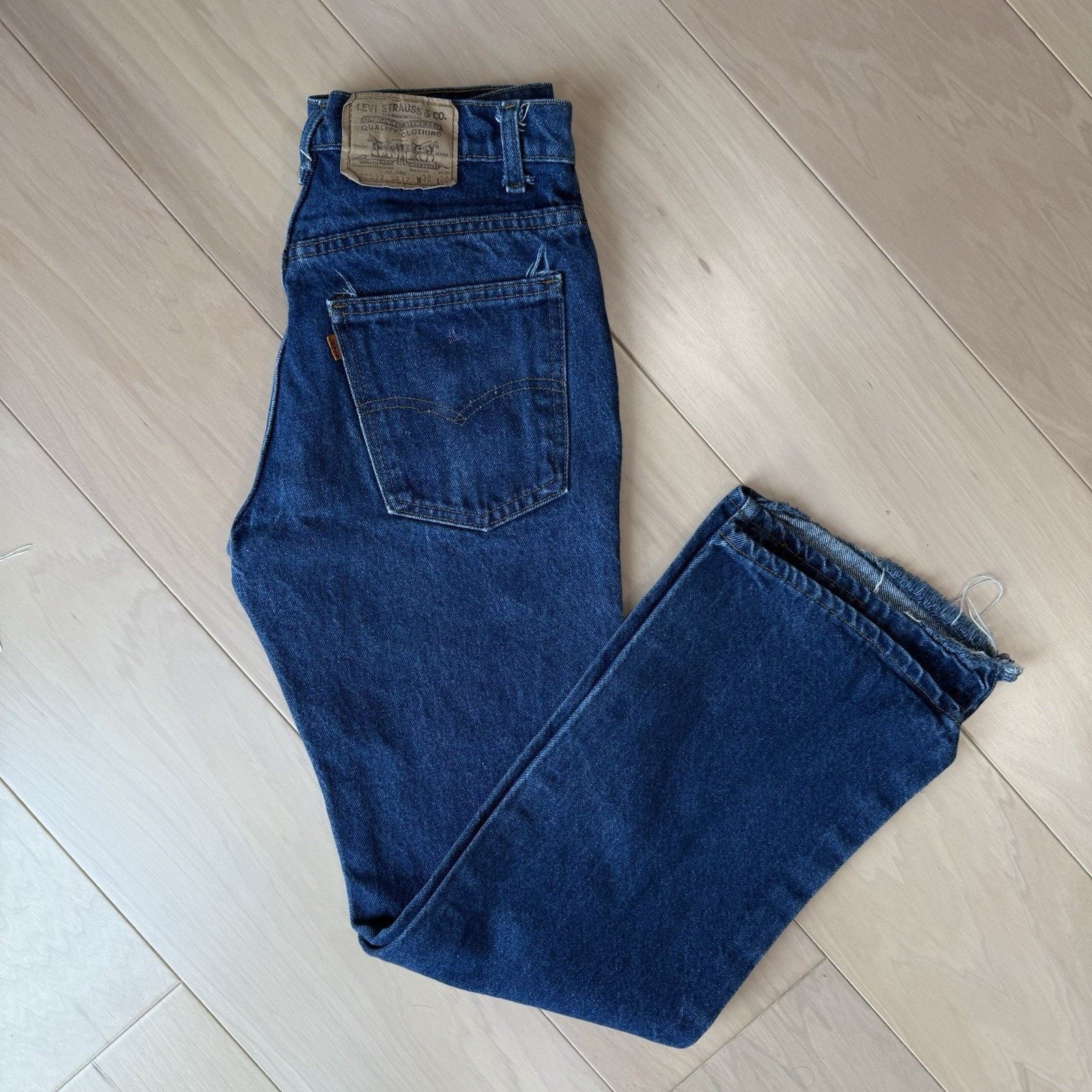 Levi's Vintage Levis 517 Jeans 29 Blue 80s Denim Made in USA Boot Size US 29 - 2 Thumbnail