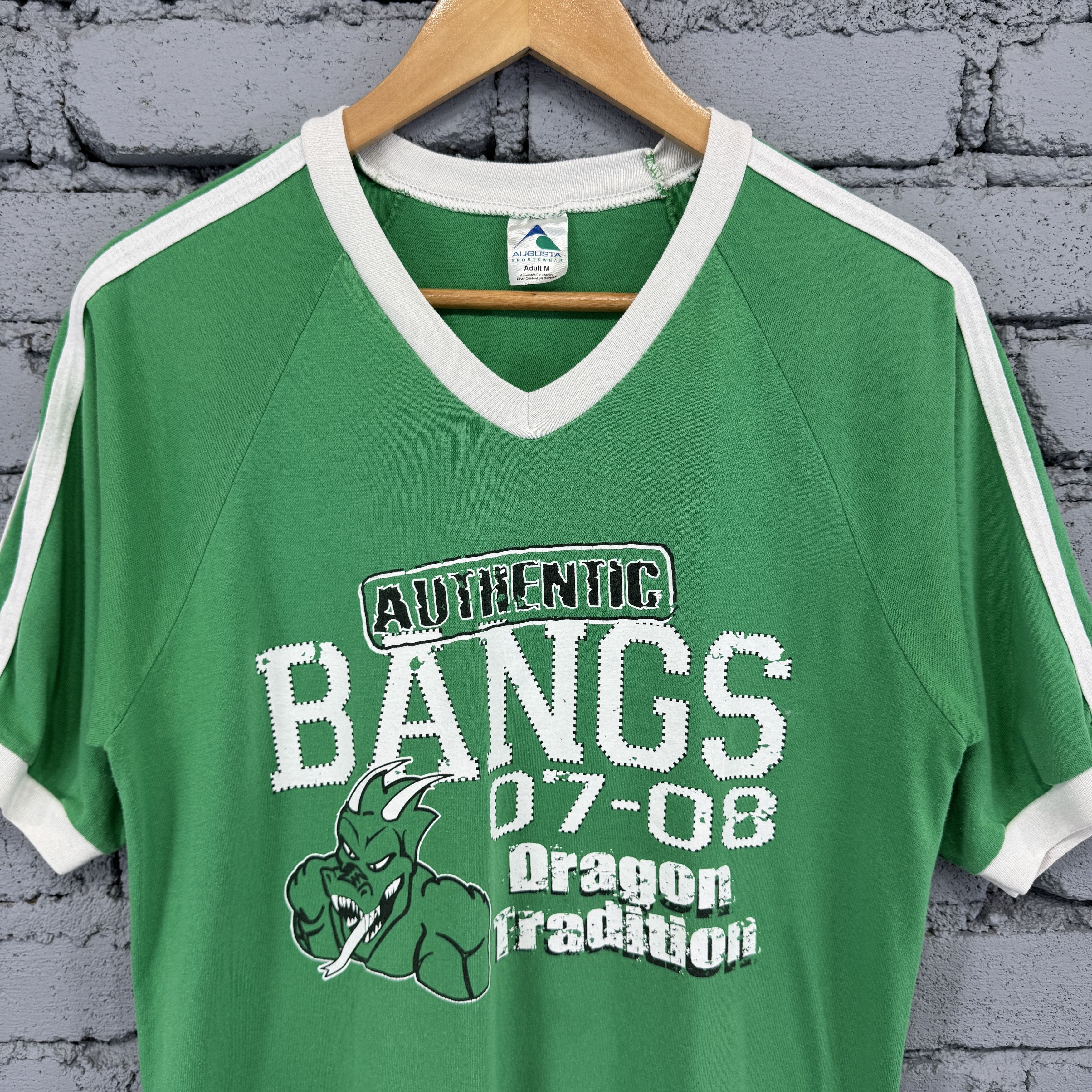 Vintage Vintage V-neck Ringer 'Authentic Bang 07-08 Dragon Tshirt Size US M / EU 48-50 / 2 - 3 Thumbnail