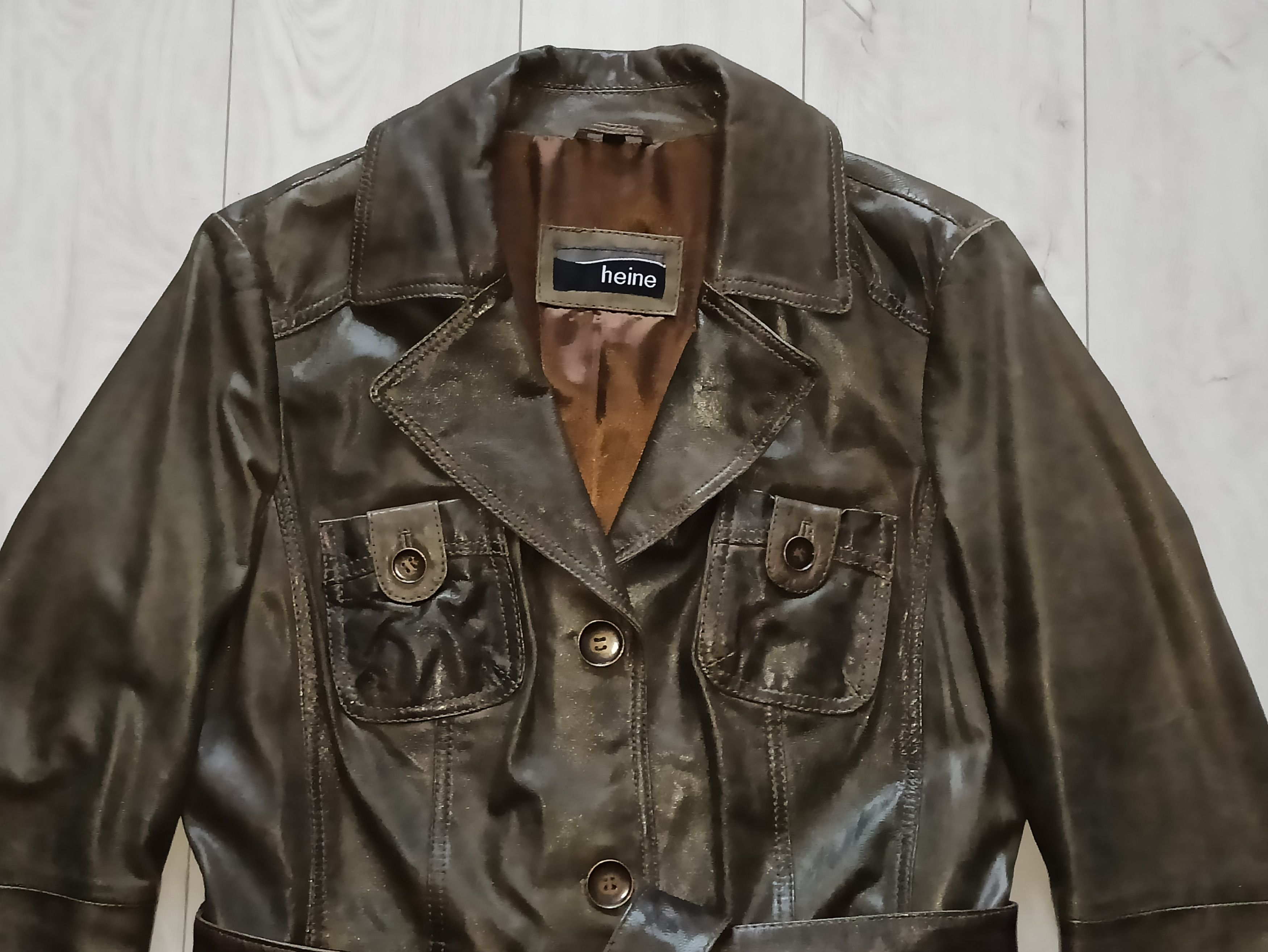 Designer heine vintage leather trench coat Size M / US 6-8 / IT 42-44 - 2 Thumbnail