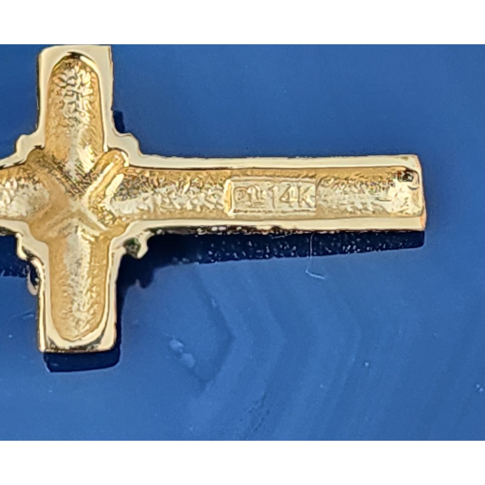 Vintage ACO 14K Yellow Gold Diamond Cut Cross Pendant Link Necklace Size ONE SIZE - 7 Thumbnail