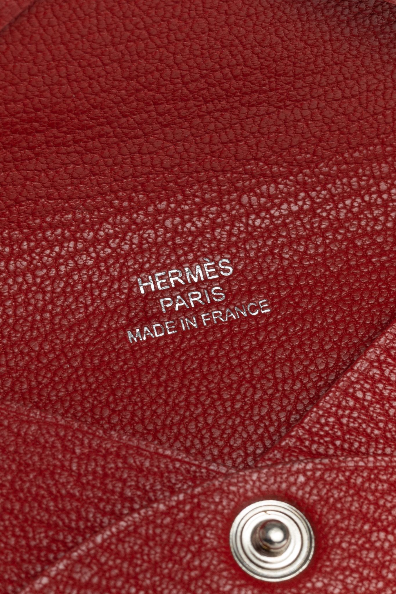 Hermes Hermes Calvi Vermillion Chevre Mysore Leather Card Holder Size ONE SIZE - 7 Thumbnail