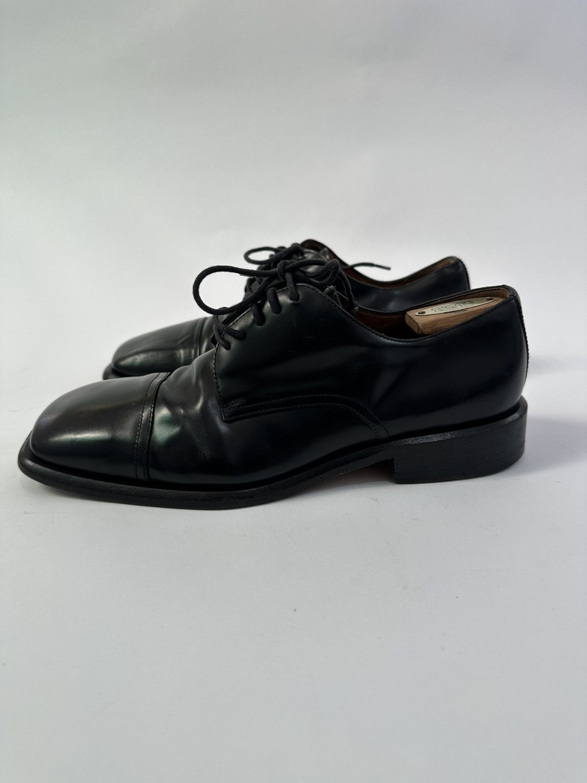 Gucci Gucci Black Leather Square Toe Lace-Up Oxfords Size Size US 7.5 / EU 40-41 - 5 Thumbnail