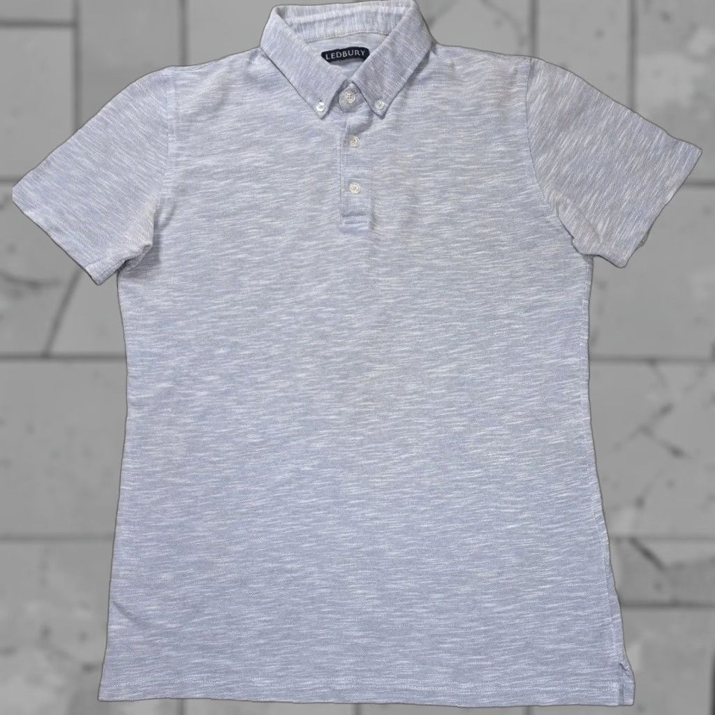 Vintage Ledbury Polo Shirt Men's Light Blue Heathered Short Sleeve Pique Size S Size US S / EU 44-46 / 1 - 1 Thumbnail