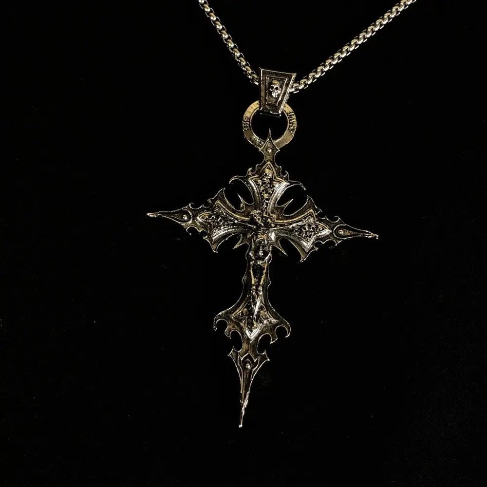 Jewelry Skeleton Cross Skull Necklace Gothic Chain Size ONE SIZE - 1 Thumbnail