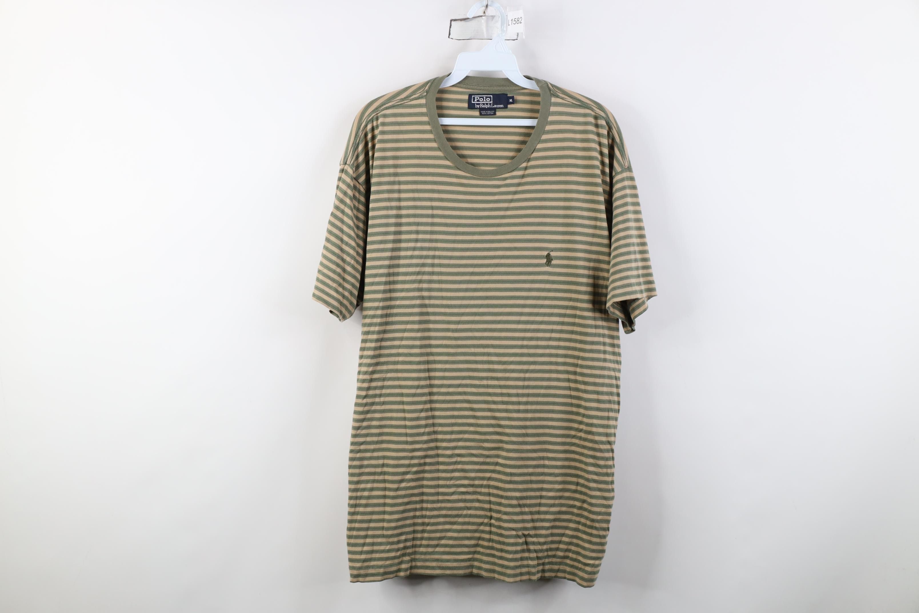 Polo Ralph Lauren Vintage 90s Ralph Lauren Tone Striped Short Sleeve T-Shirt Size US XL / EU 56 / 4 - 1 Thumbnail