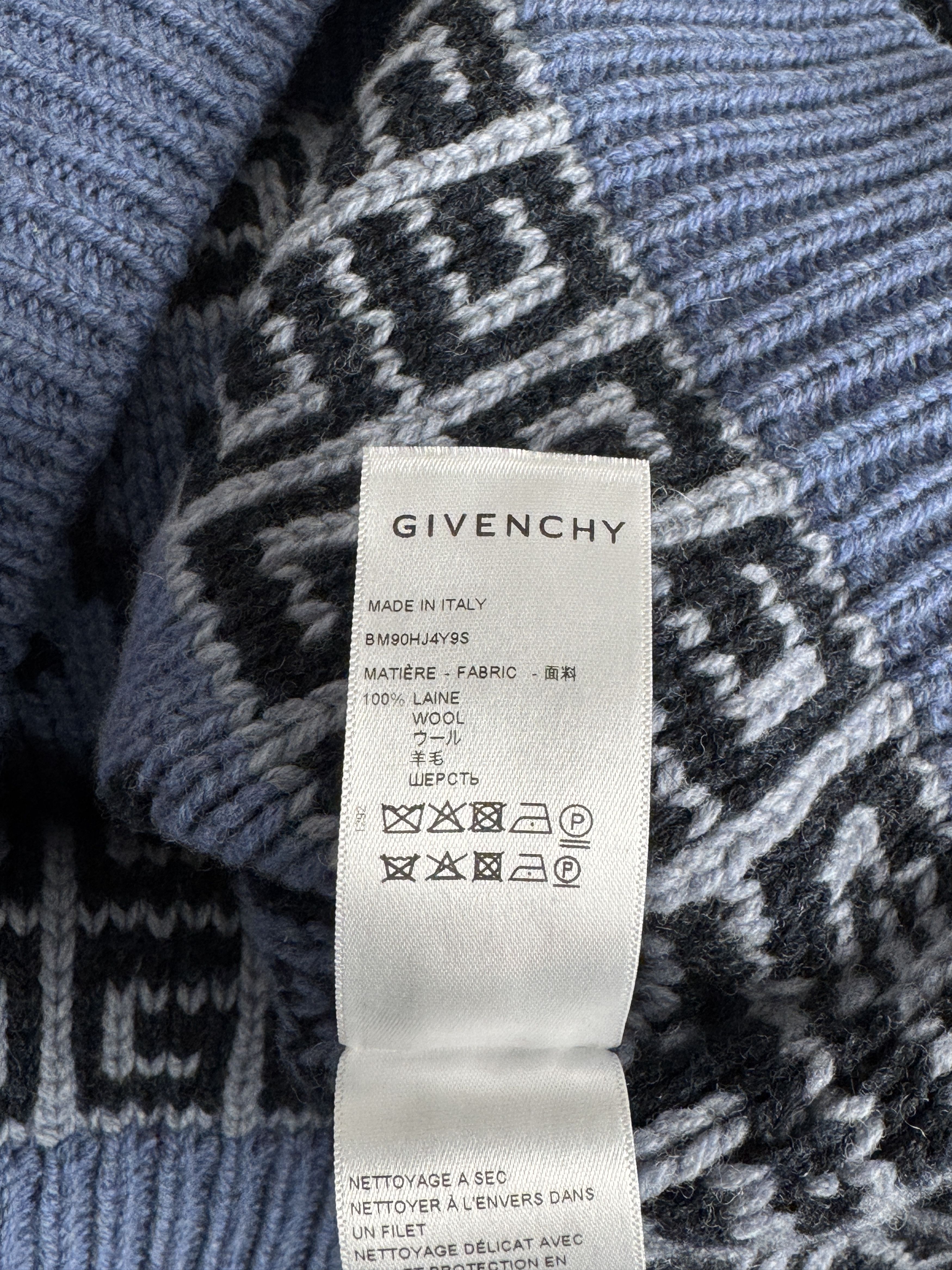 Givenchy NEW RRP 1700$ SS22 Givenchy Patterned Crewneck Wool Sweater Size US XXL / EU 58 / 5 - 11 Thumbnail