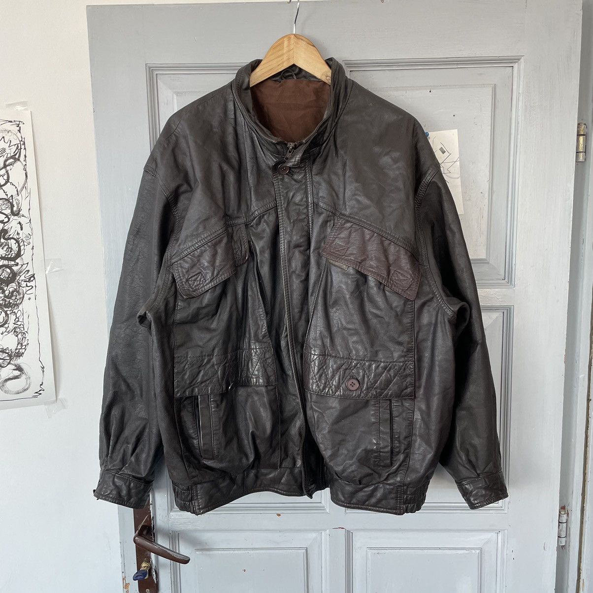 Genuine Leather × Vintage Vintage 90’s Avantgarde leather jacket y2k Size US L / EU 52-54 / 3 - 2 Thumbnail