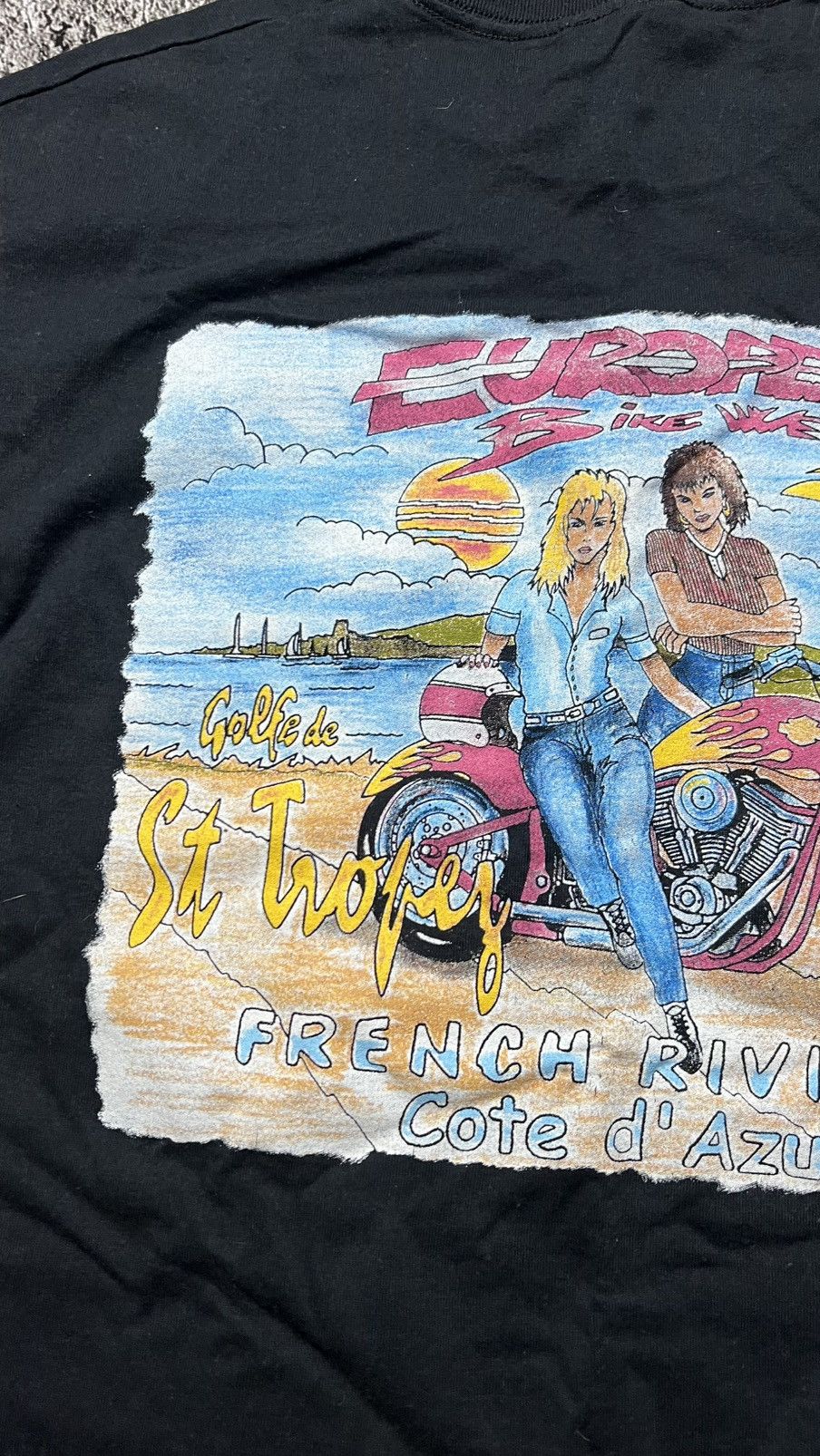 Harley Davidson 2001 Harley Davidson European bike tour st.Tropes usa tee Size US M / EU 48-50 / 2 - 4 Thumbnail