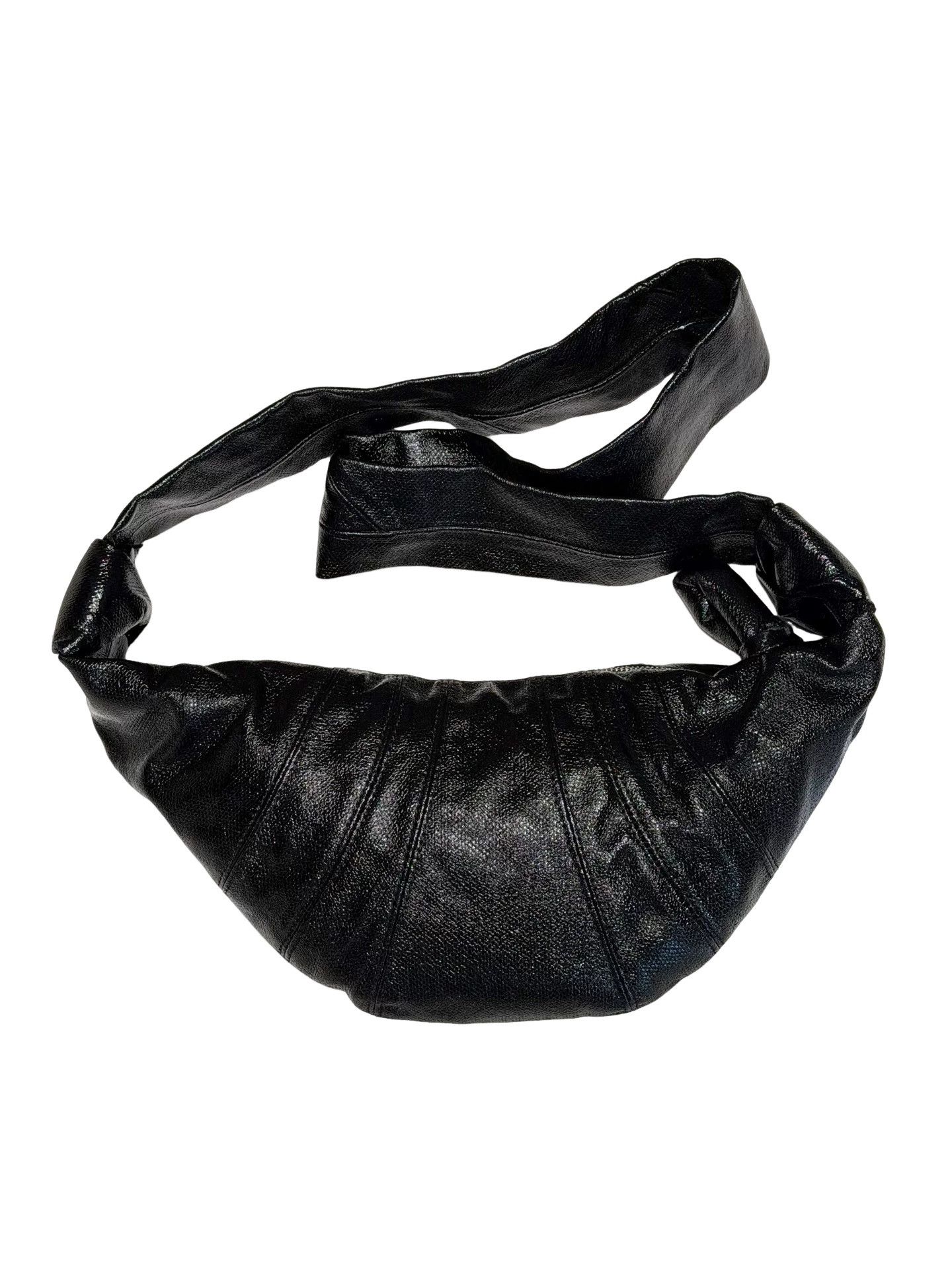 Lemaire Lemaire Coated Cotton Croissant Bag Black Size ONE SIZE - 1 Thumbnail