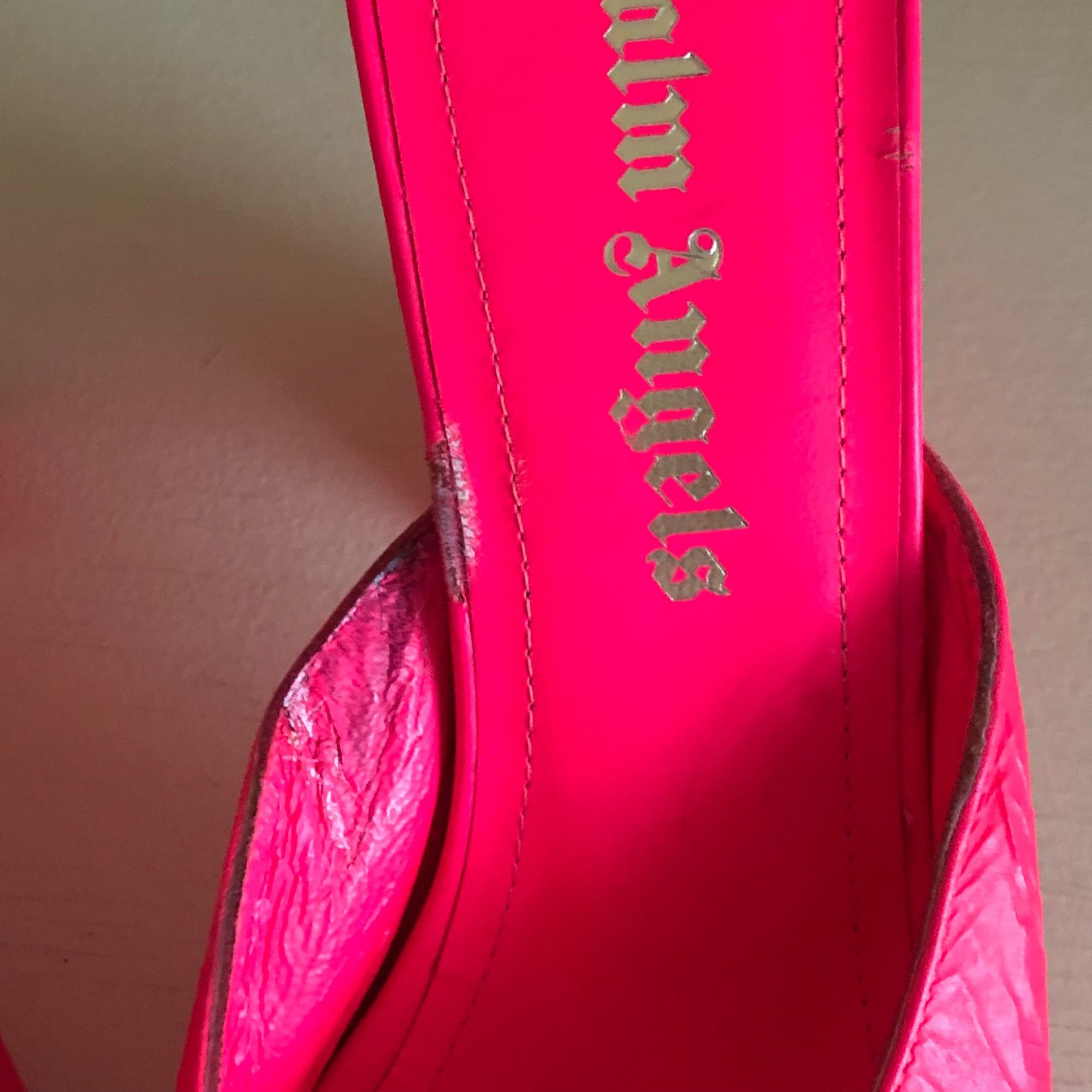 Palm Angels Women's Palm Angels Mule FUCHSIA Neon Pink Palm Tree Heel Si Size US 6.5 / IT 36.5 - 10 Thumbnail