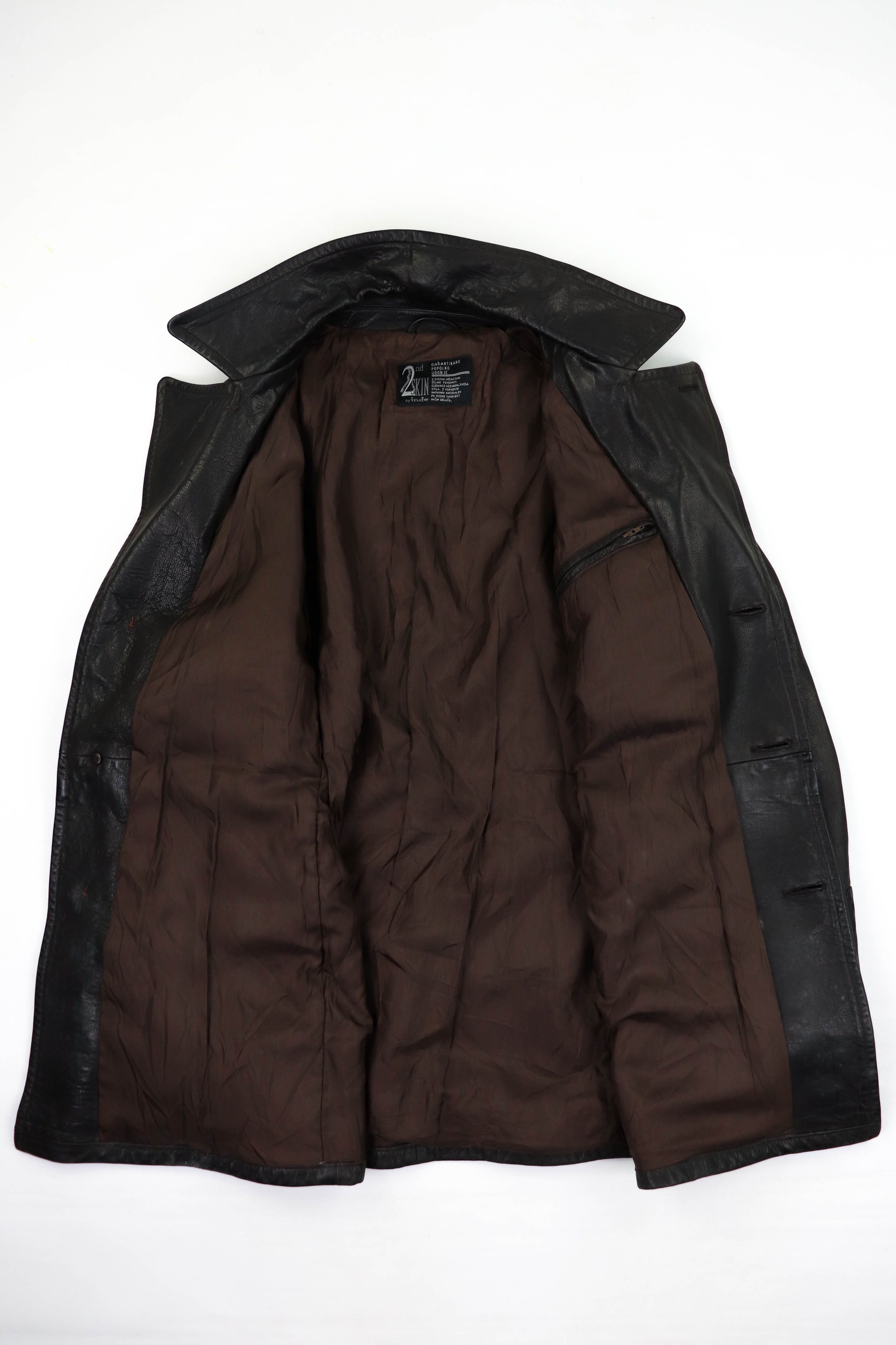 Genuine Leather 2nd Skin by inde Dark Brown Heavy Leather Coat Jacket Size US M / EU 48-50 / 2 - 14 Thumbnail
