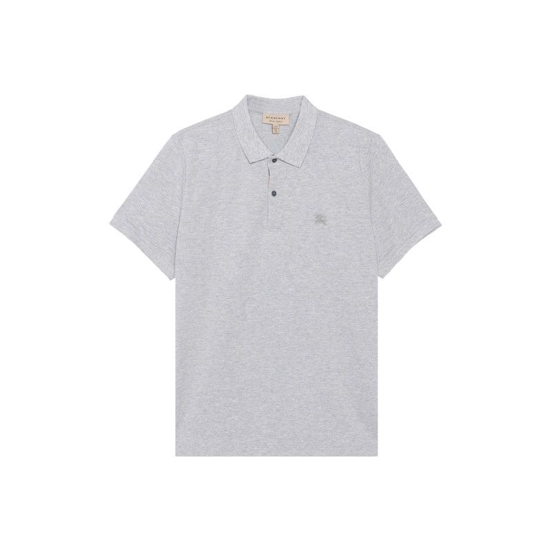 Burberry Burberry Gray Logo Embroidered Casual Polo Shirt 0079 Size US S / EU 44-46 / 1 - 1 Thumbnail