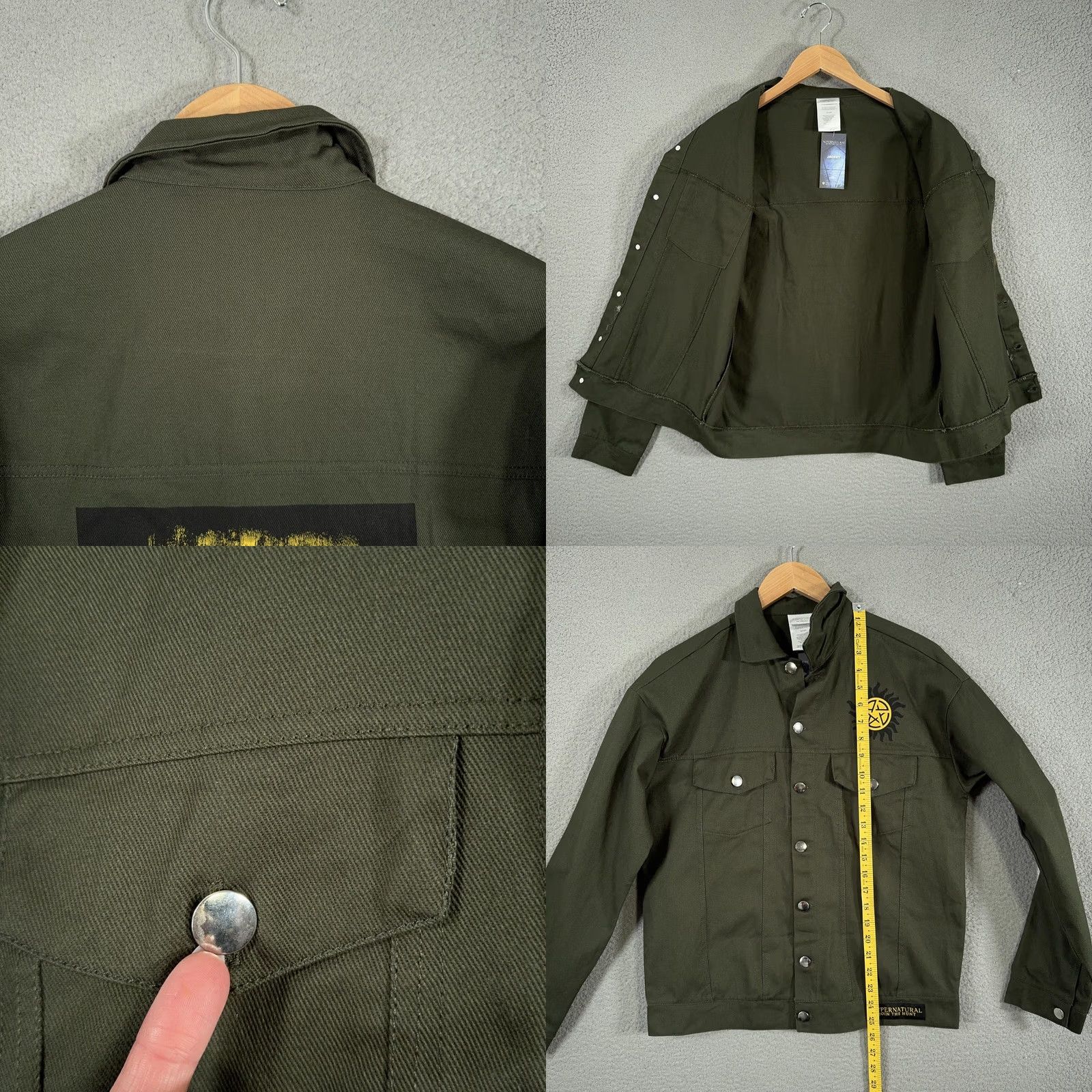 Vintage VINTAGE? CultureFly Supernatural Join The Hunt Mens XS Green Trucker Jacket Size US XS / EU 42 / 0 - 9 Thumbnail