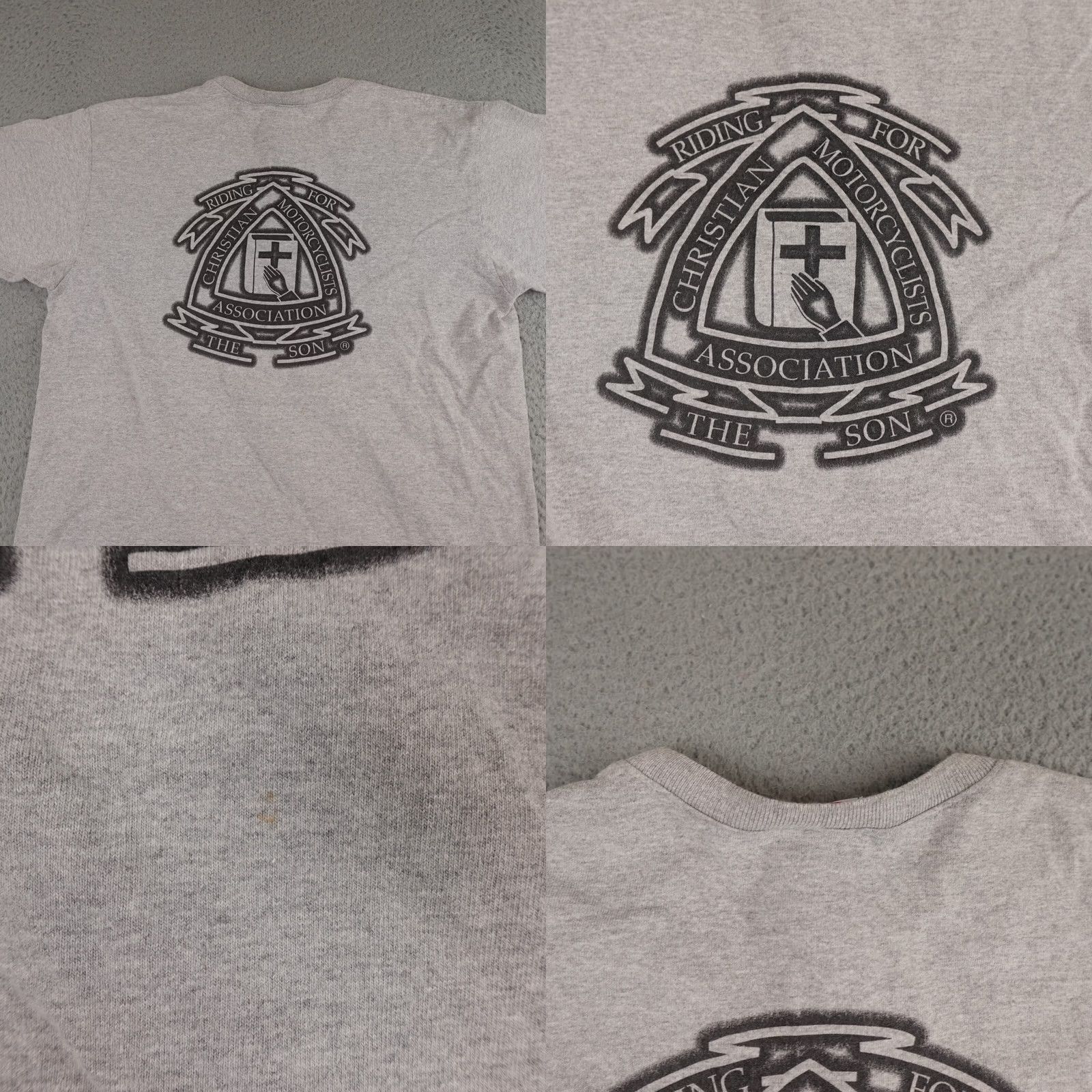 Anvil VINTAGE Christian Motorcyclists Association Shirt Mens Large Gray Jesus Henley 90s Size US L / EU 52-54 / 3 - 8 Thumbnail