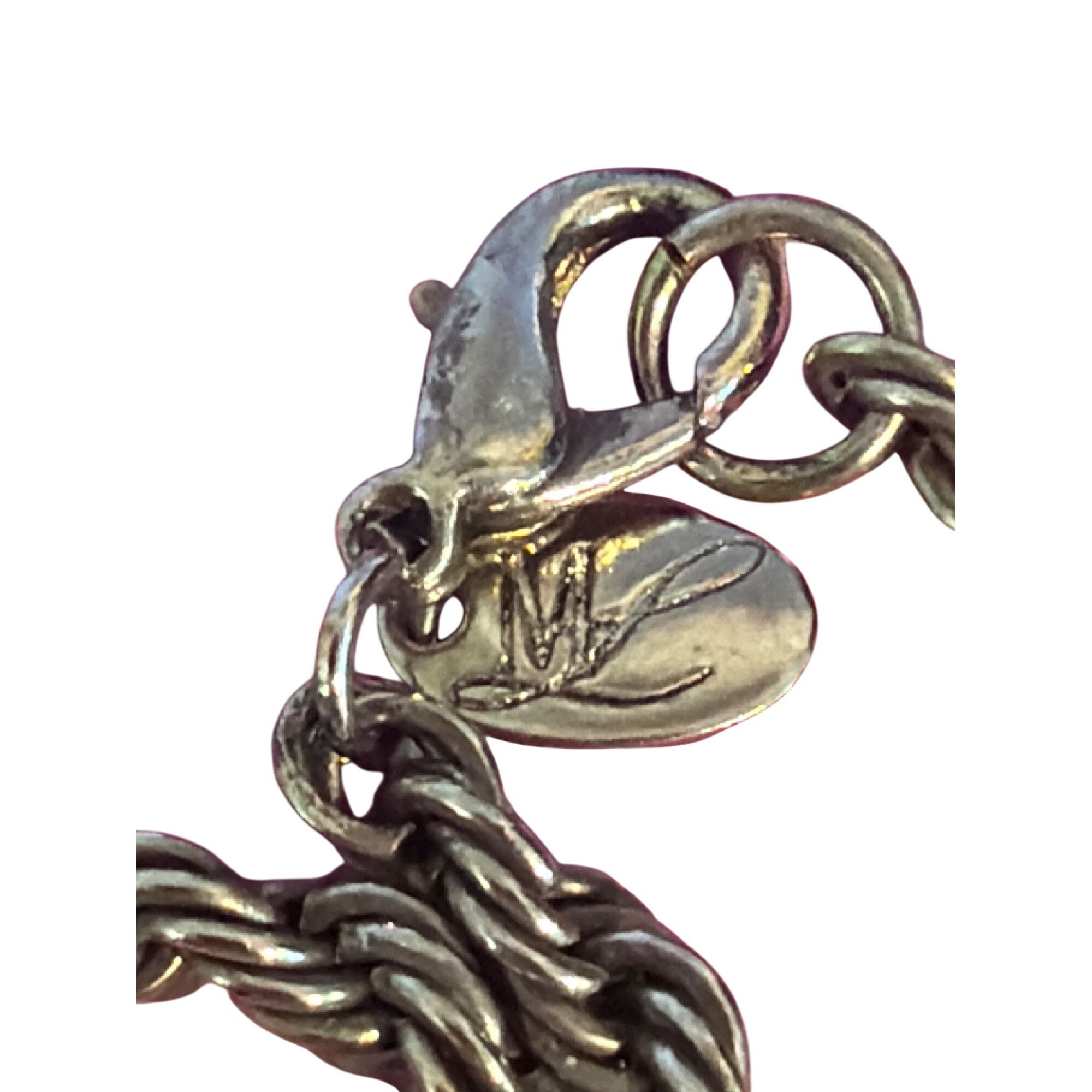 Other Vintage Silver Tone Gunmetal Twist Rope Chain Necklace ML 30 Size 30 - 3 Thumbnail