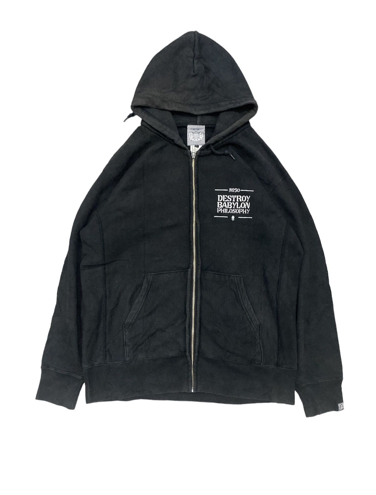 Japanese Brand Vtg 50 Duppies DESTROY BABYLON Heavy Hoodie Size US L / EU 52-54 / 3 - 1 Thumbnail