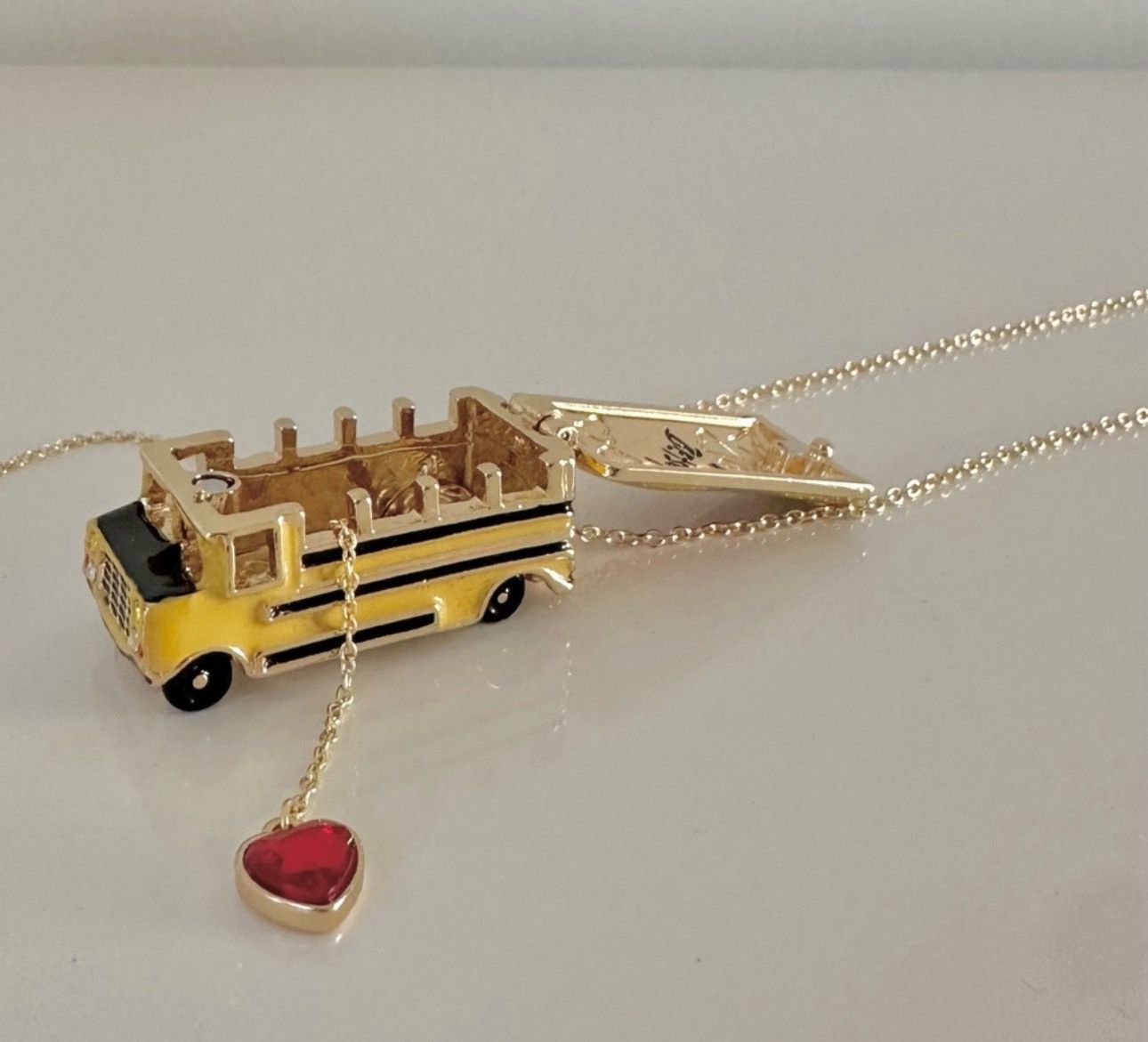 Betsey Johnson Betsey Johnson BACK TO SCHOOL Bus Heart Locket Necklace Size ONE SIZE - 8 Thumbnail