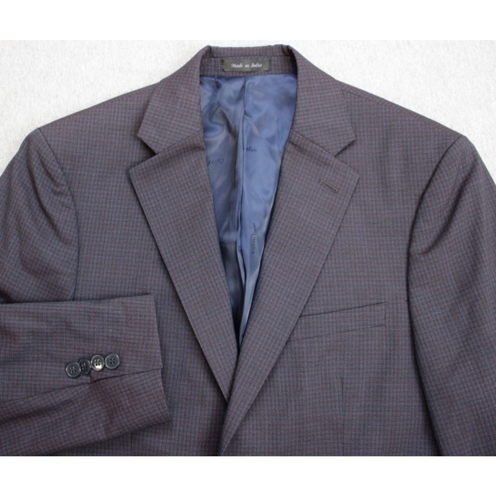 Calvin Klein Calvin Klein Blazer Mens Size 38R Check 100% Wool 2 Button Size 38R - 1 Thumbnail