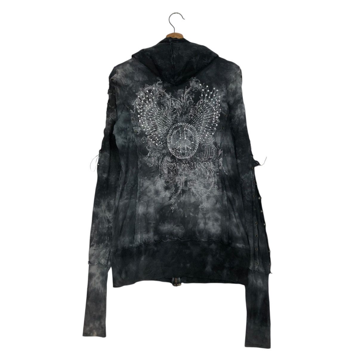 Vintage 🔥DISTRESSED PUNK BIKER ZIPPER JACKET MOON ACID WASH STYLE Size US M / EU 48-50 / 2 - 9 Thumbnail