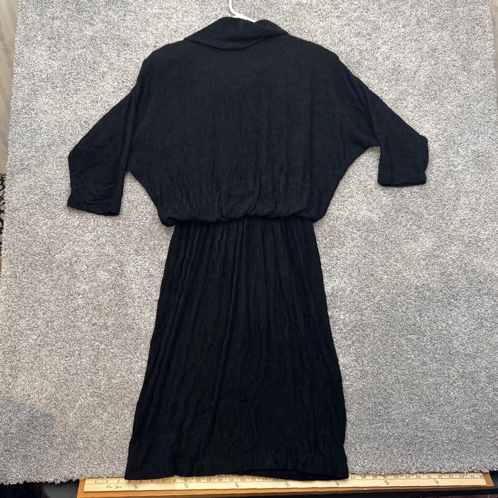 Vintage VINTAGE Whimsigoth Dress 14 70s 80s Witchy Dark Academia Minimalist Crinkle Size XL / US 12-14 / IT 48-50 - 6 Thumbnail