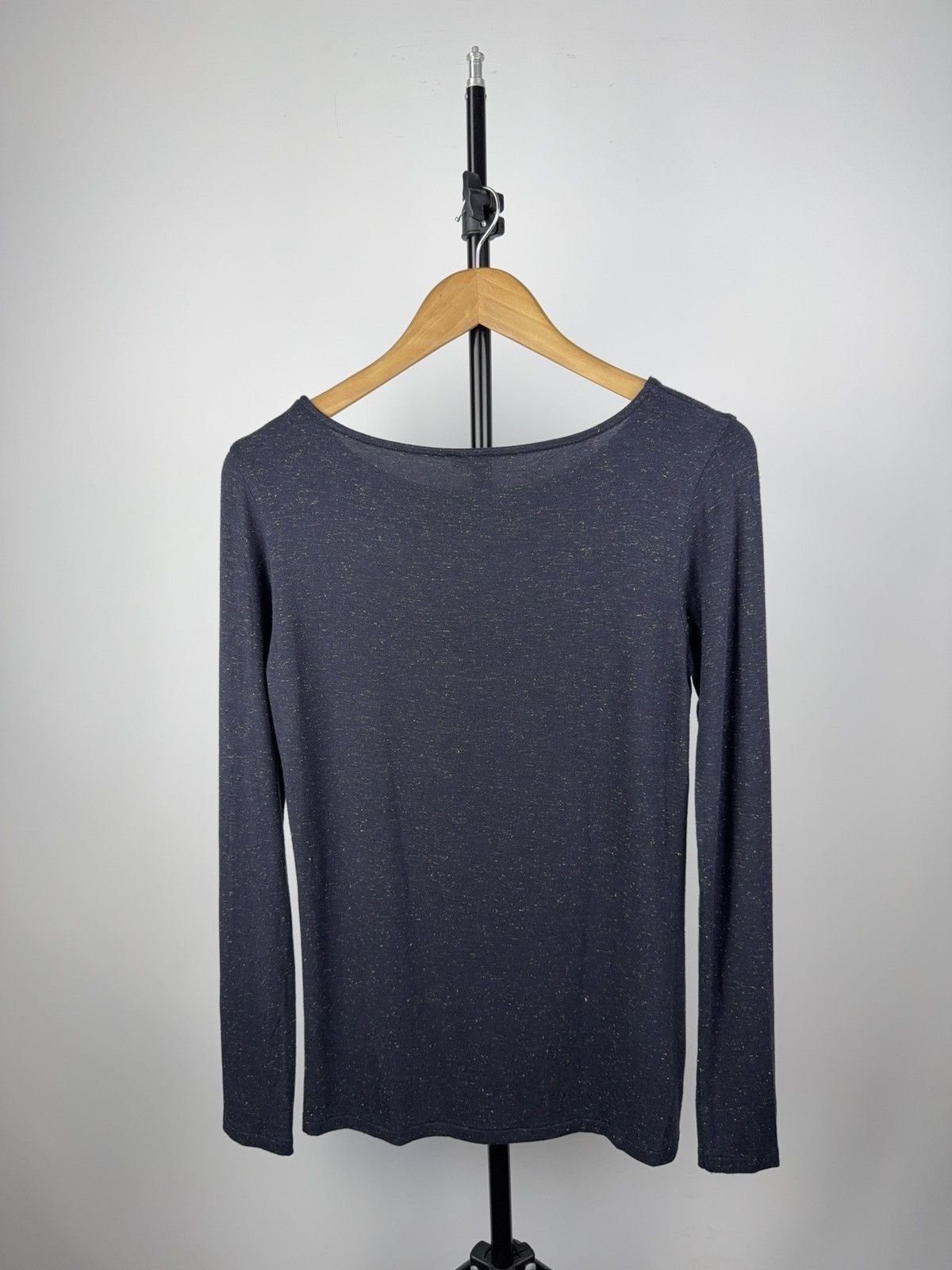 Armani × Designer Armani Jeans Navy Gold Speckled Long Sleeve Top Size M / US 6-8 / IT 42-44 - 6 Thumbnail