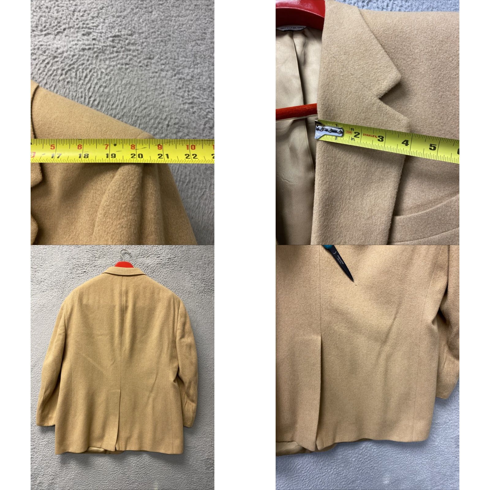 Bill Blass VINTAGE Bill Bass Men's Blazer Jacket 48 Tan Camel Hair Single-Breasted 2-Button Formal Casual Sport Size 48R - 8 Thumbnail