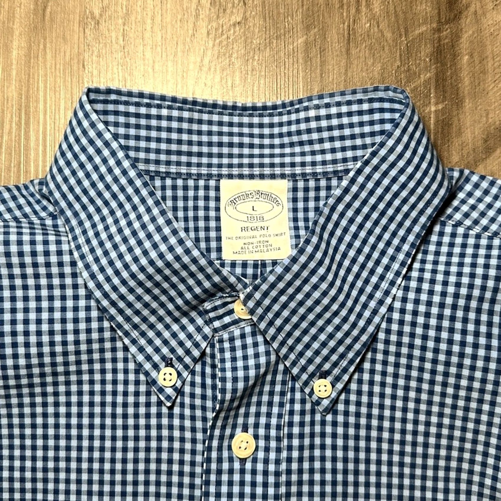 Brooks Brothers Brooks Brothers Regent Non-Iron Checkered Gingham Long Sleeve Button Down L Men Blue Shirt Size US L / EU 52-54 / 3 - 5 Thumbnail