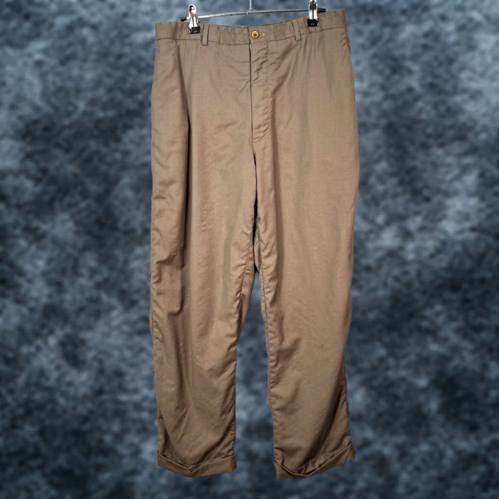 Armani Armani Collezioni Mens Dress Pants Wool Beige 36 Regular Flat Front Inseam 30" Made In Italy Vintage No Shirts Size US 36 / EU 52 - 1 Thumbnail