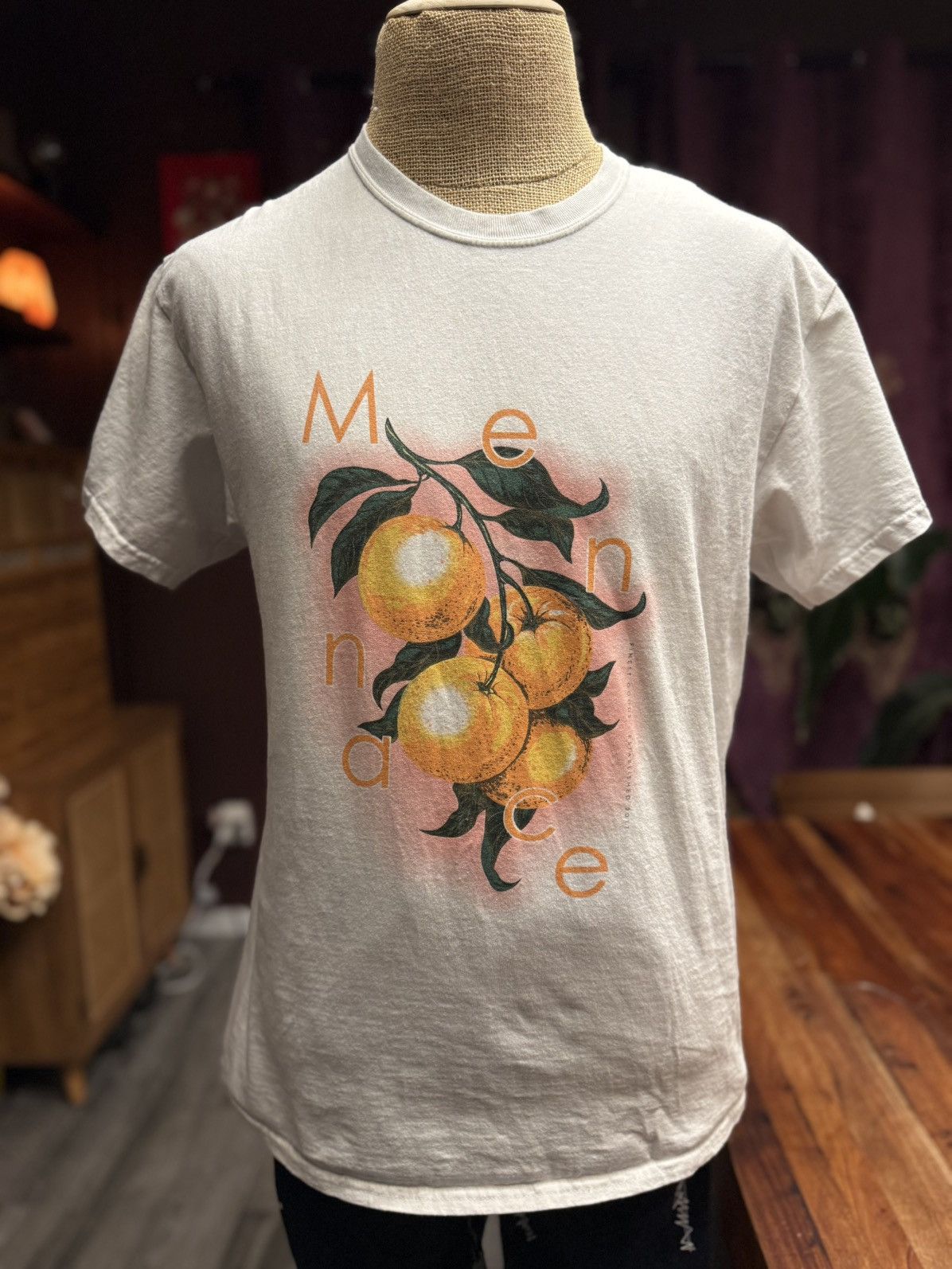 Asos Vintage-Style Graphic Tee – “Menace” Orange Fruit Print Size US M / EU 48-50 / 2 - 1 Thumbnail
