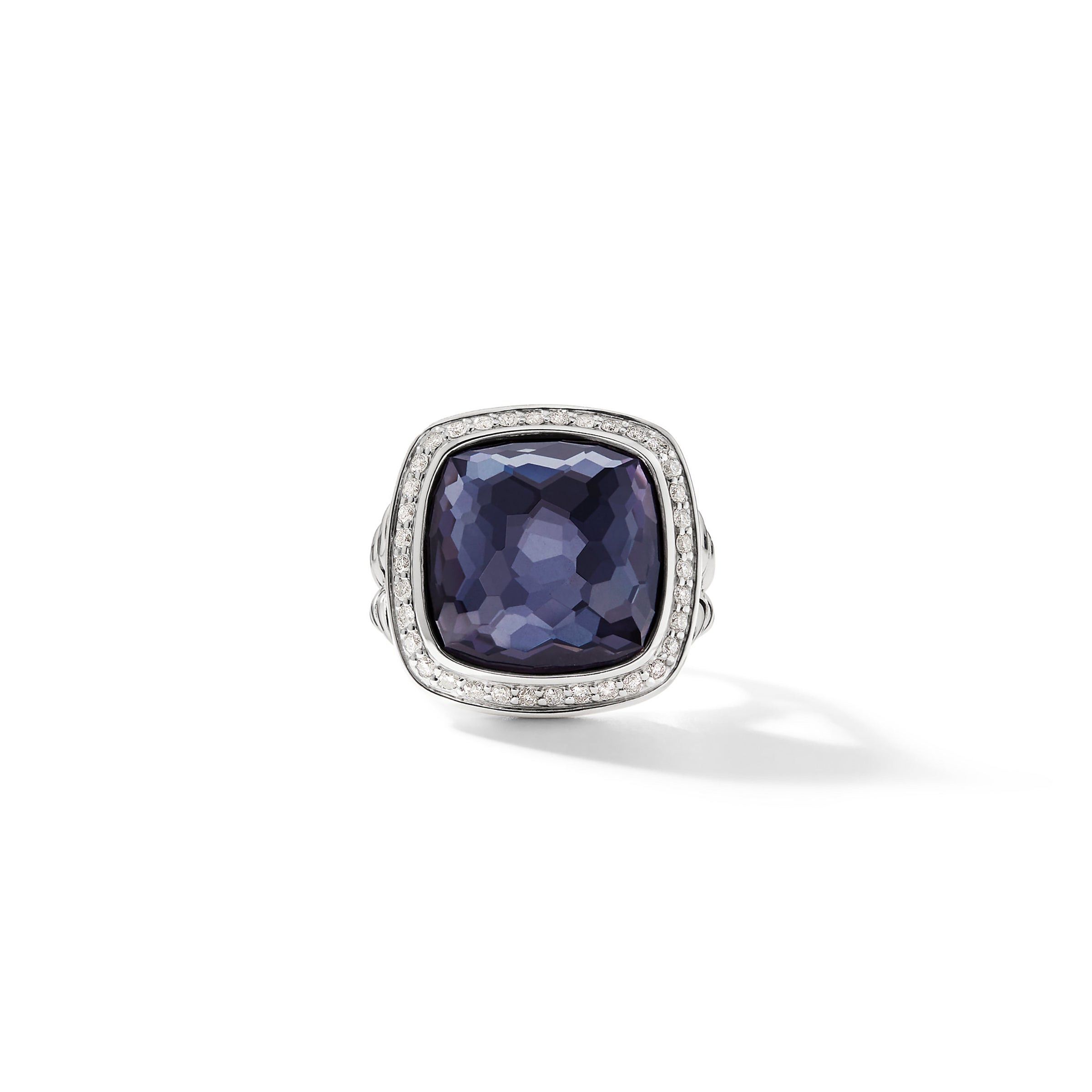 David Yurman o1w1db10525 R12454D Ring in Silver with Orchid and Diamond Size ONE SIZE - 2 Thumbnail