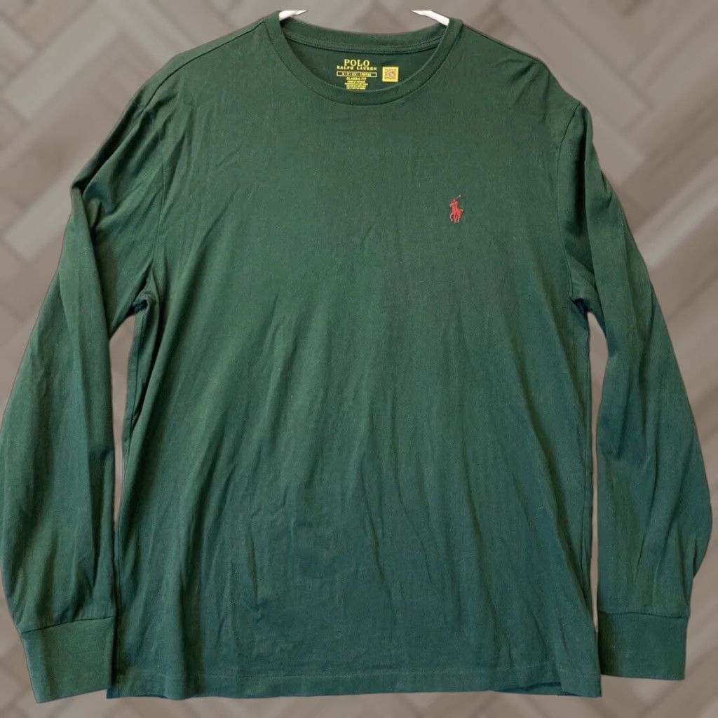 Polo Ralph Lauren Polo Ralph Lauren Long Sleeve Shirt Adult Small Crew Neck Tee Green 41-68 Mens Classic Logo Size US S / EU 44-46 / 1 - 1 Thumbnail
