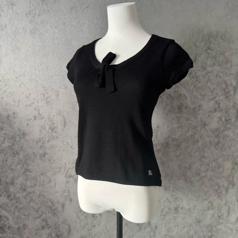 Burberry Burberry Short Sleeve Black Wool T-Shirt Size M / US 6-8 / IT 42-44 - 1 Thumbnail
