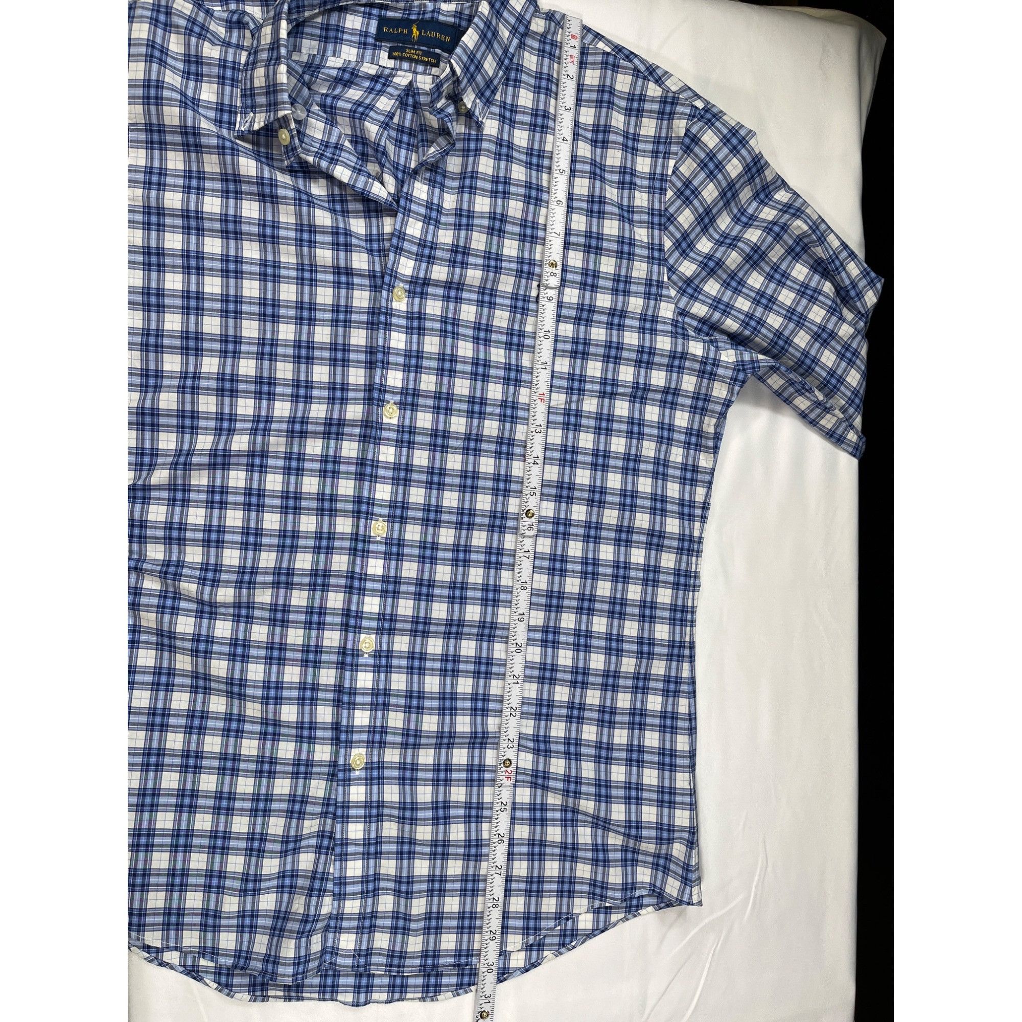 Ralph Lauren Ralph Lauren SKU 7540 Mens Blue and White Plaid Dress Shirt Size US L / EU 52-54 / 3 - 7 Thumbnail