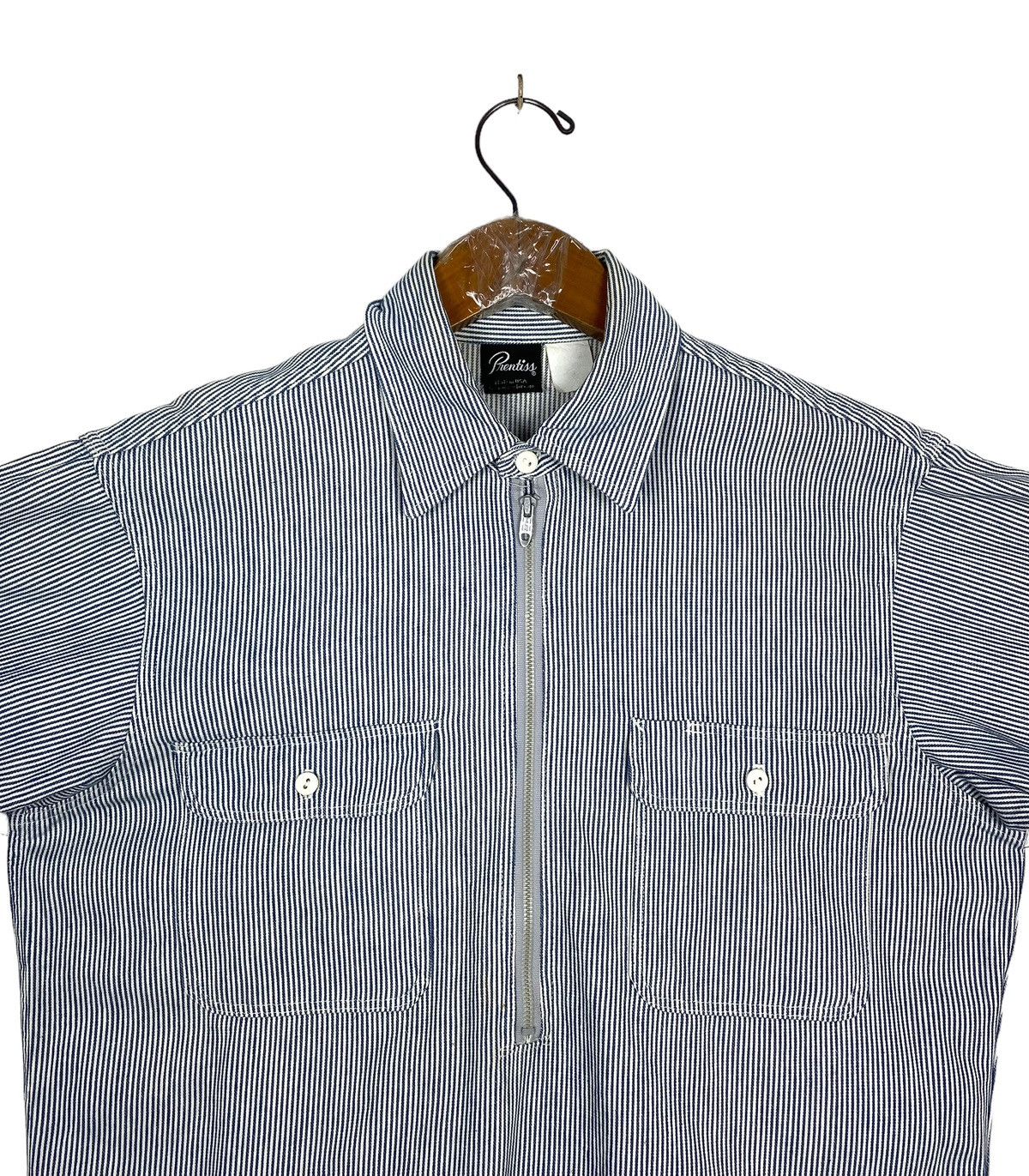 Vintage Rare‼️ Vtg Pnentiss Hickory Stripe Workwear Shirt Usa Talon Size US M / EU 48-50 / 2 - 4 Thumbnail