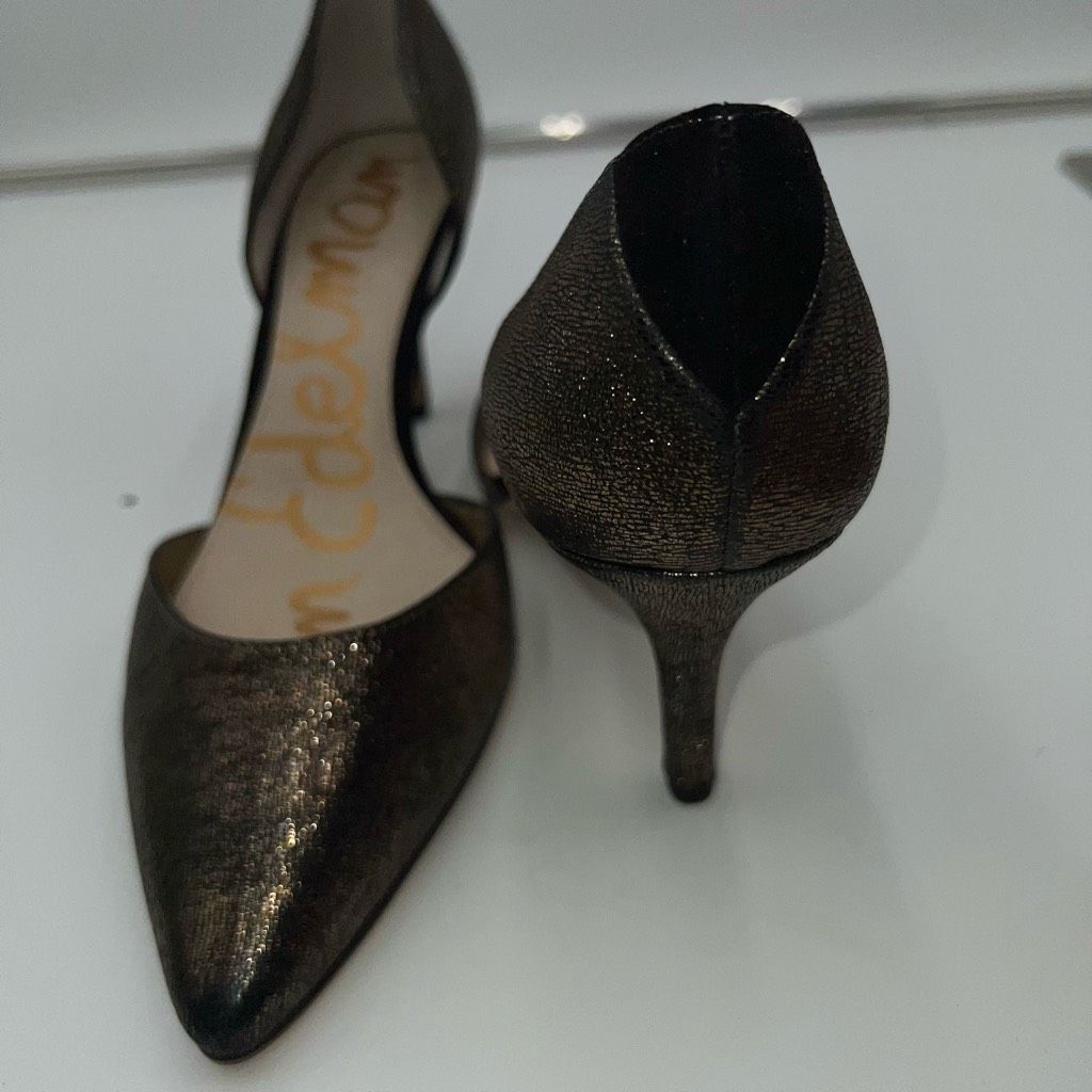 Sam Edelman Sam Edelman Opal Pumps Pointed Toe Heels Metallic Gold Leather Size US 9.5 / IT 39.5 - 5 Thumbnail
