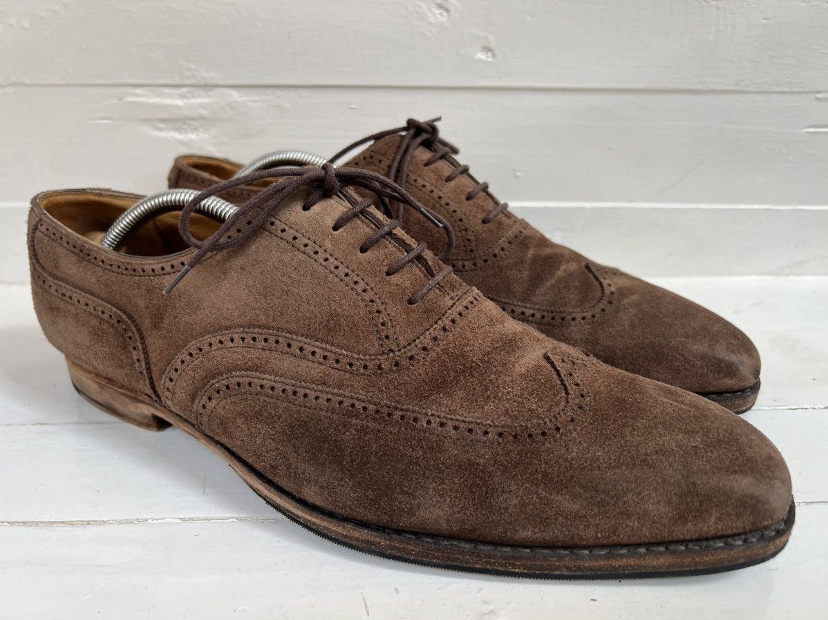 Crockett & Jones Crockett & Jones DRUMMOND Brown Suede Leather Dress Shoes Size US 10.5 / EU 43-44 - 1 Thumbnail