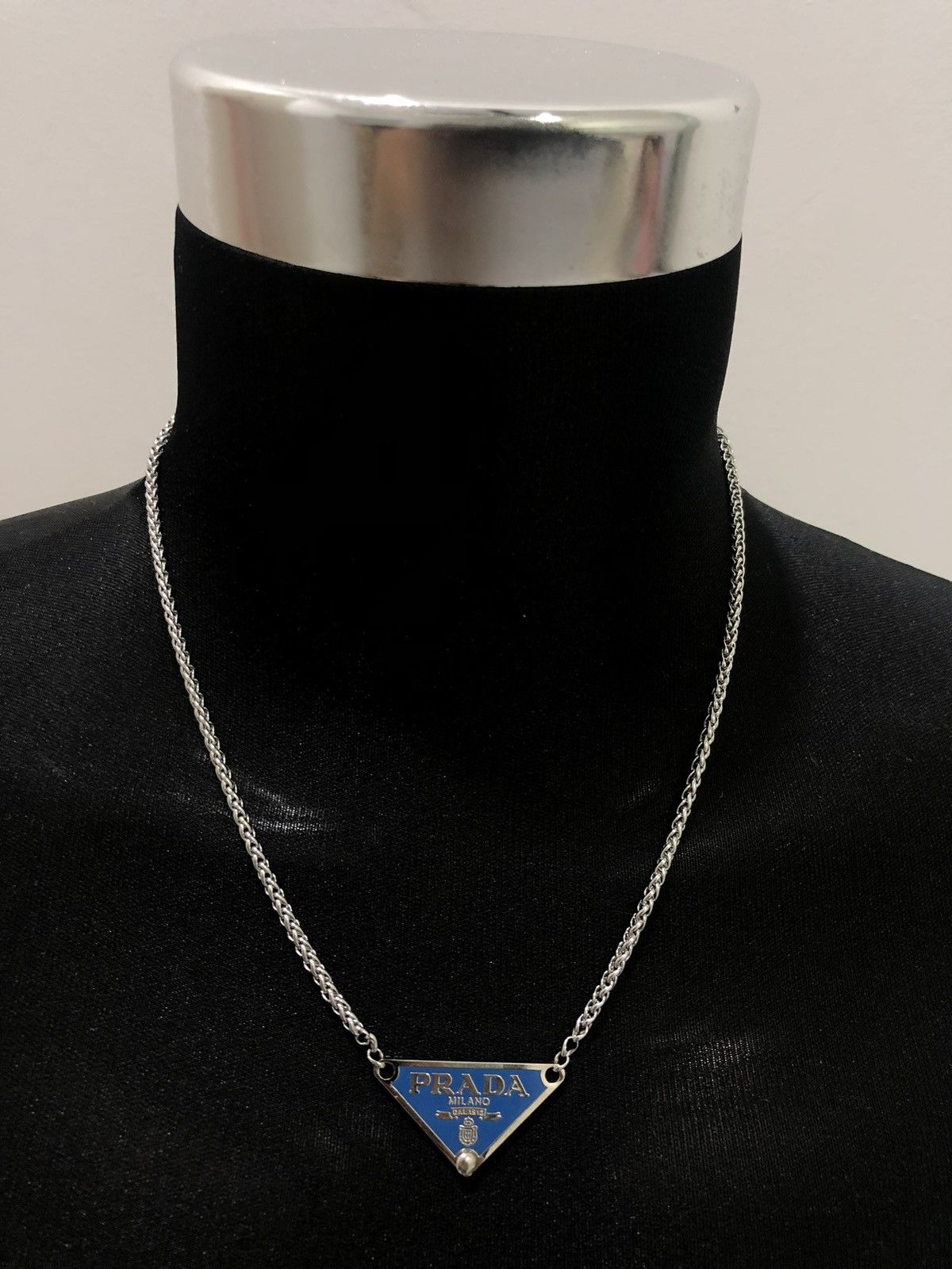 Other Vintage Repurposed Prada Milano Triangle Logo Necklace Size ONE SIZE - 7 Thumbnail