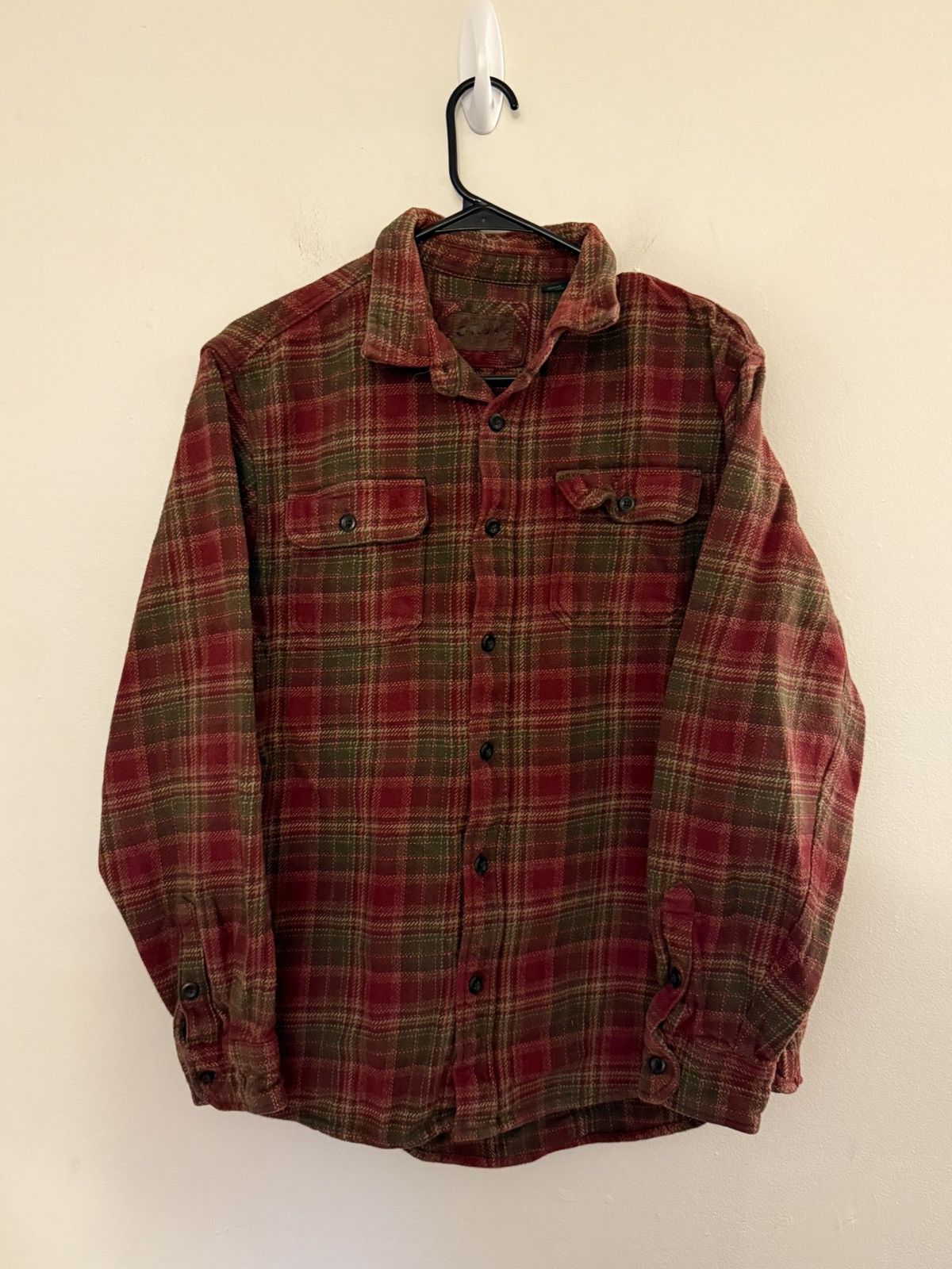 Vintage (XL) BEAUTIFUL FADED VINTAGE Red Flannel Button Up Shirt Size US XL / EU 56 / 4 - 3 Thumbnail